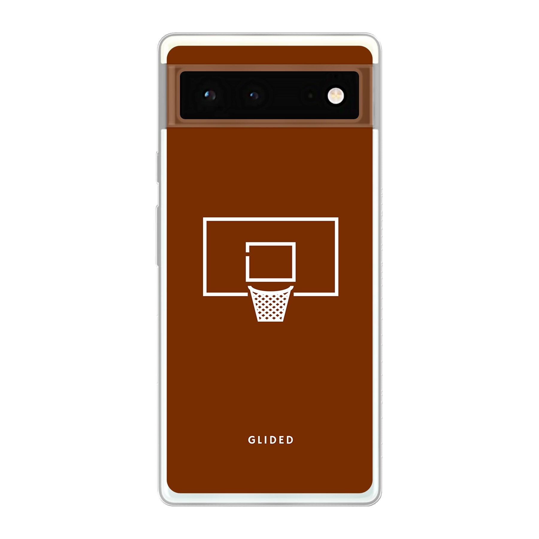 Basket Blaze Handyhülle für Google Pixel 6 mit lebendigem Basketballnetz auf orangefarbenem Hintergrund, idealer Schutz und stylisches Design.