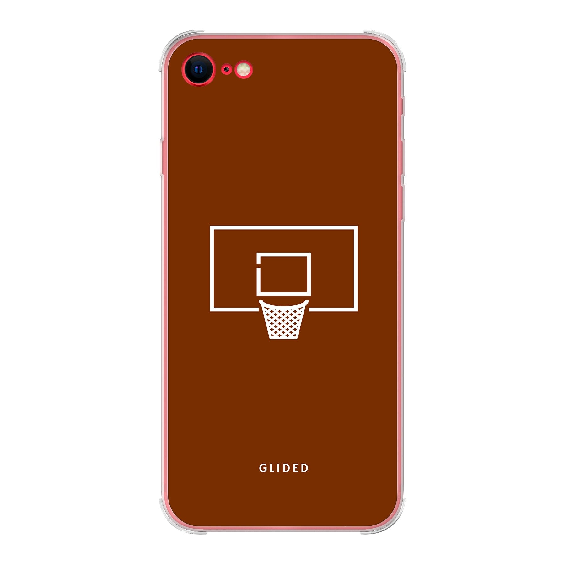Basket Blaze Handyhülle für iPhone SE 2020 mit lebendigem Basketballnetz auf orangefarbenem Hintergrund, ideal für Basketballfans.