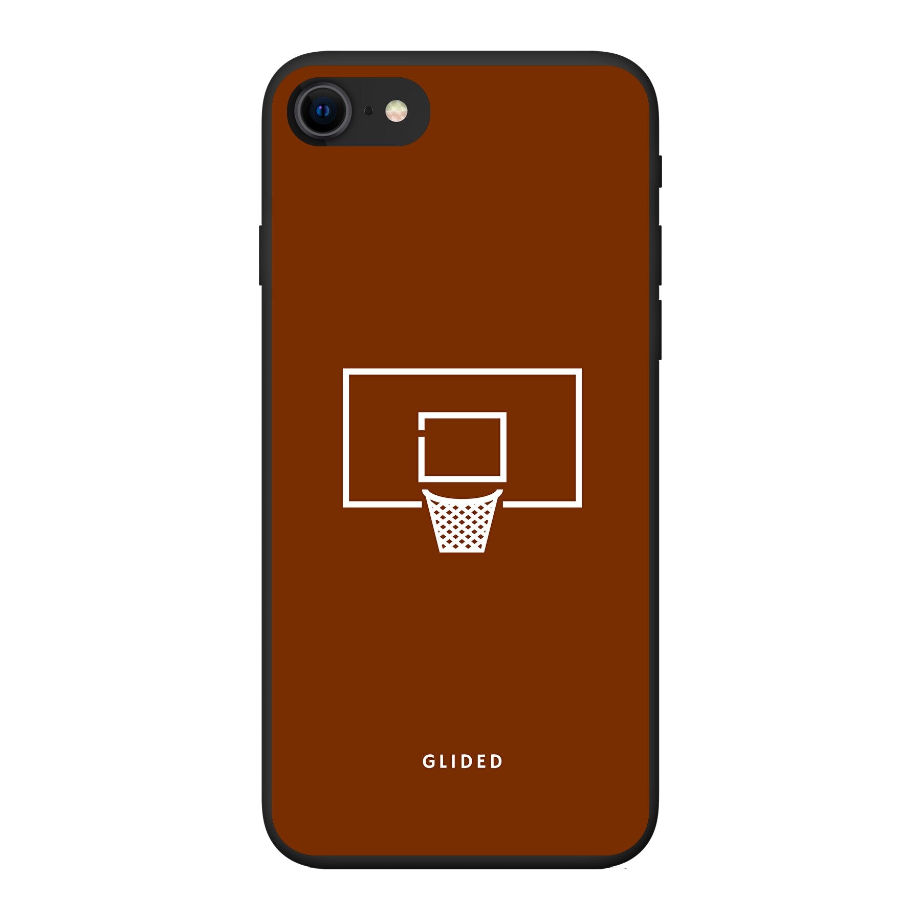 Basket Blaze Handyhülle für iPhone SE 2020 mit lebendigem Basketballnetz auf orangefarbenem Hintergrund, ideal für Basketballfans.