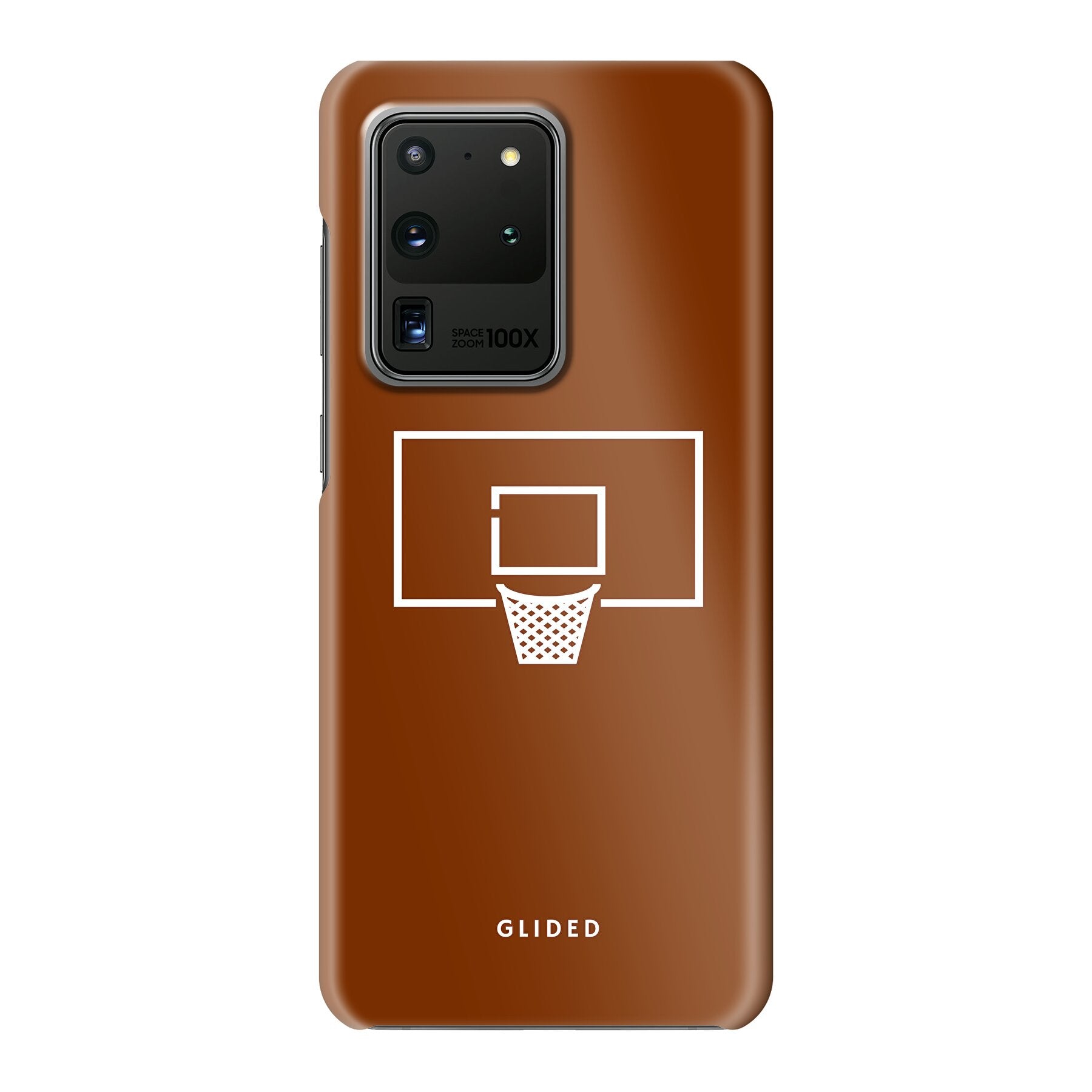 Basket Blaze Handyhülle für Samsung Galaxy S20 Ultra mit lebendigem Basketballnetz auf orangefarbenem Hintergrund.