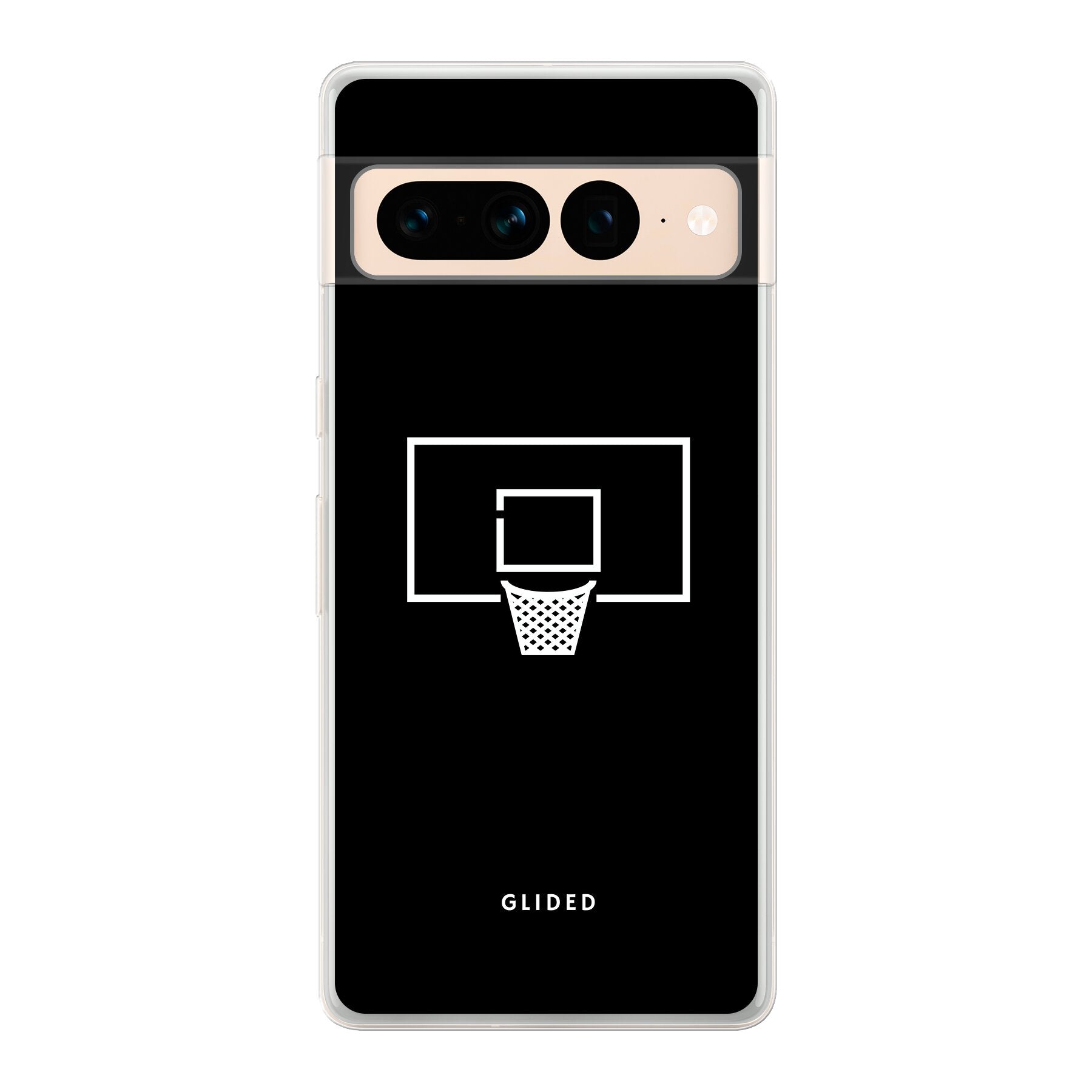 Basketball Fun Handyhülle für Google Pixel 7 Pro mit lebendigem Basketballnetz-Design auf dunklem Hintergrund.