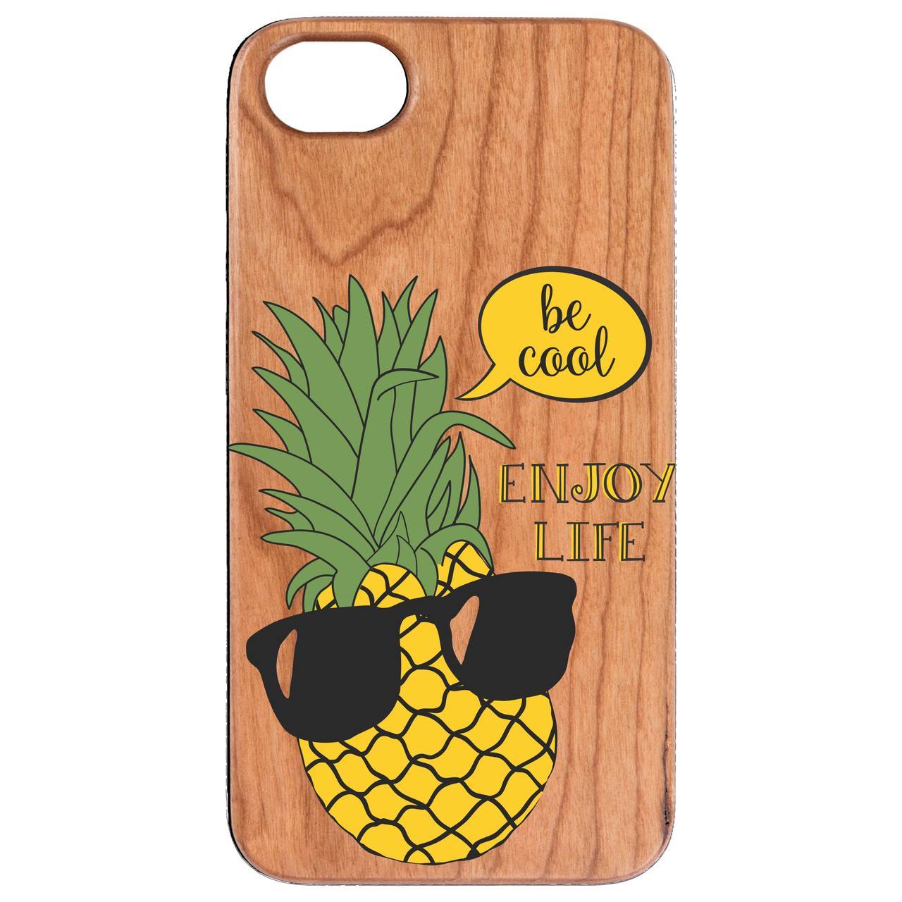 Be Cool Enjoy Life UV Color Printed phone case showcasing unique wood design and vibrant colors.