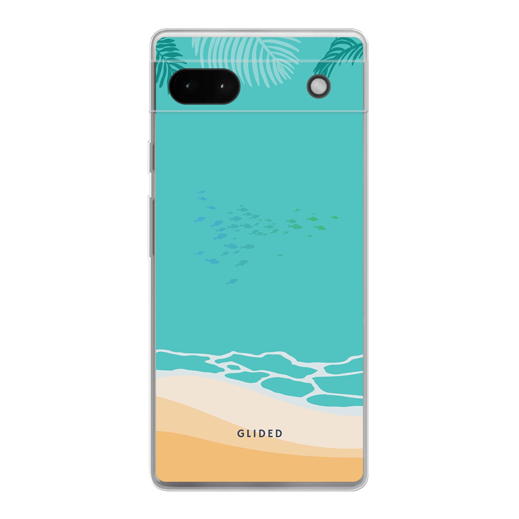 Beachy Handyhülle für Google Pixel 6a mit einzigartigem Stranddesign, bietet stilvollen Schutz und präzise Aussparungen.