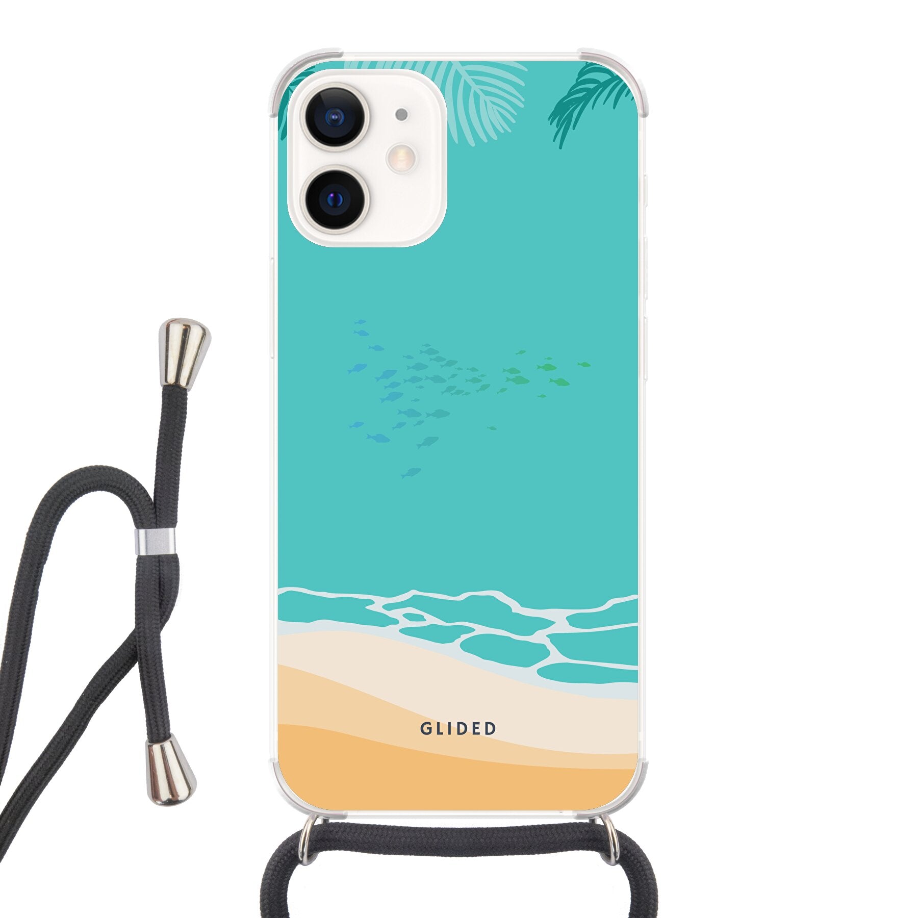 Beachy iPhone 12 mini Handyhülle mit einzigartigem Stranddesign, idealer Schutz und präzisen Aussparungen.