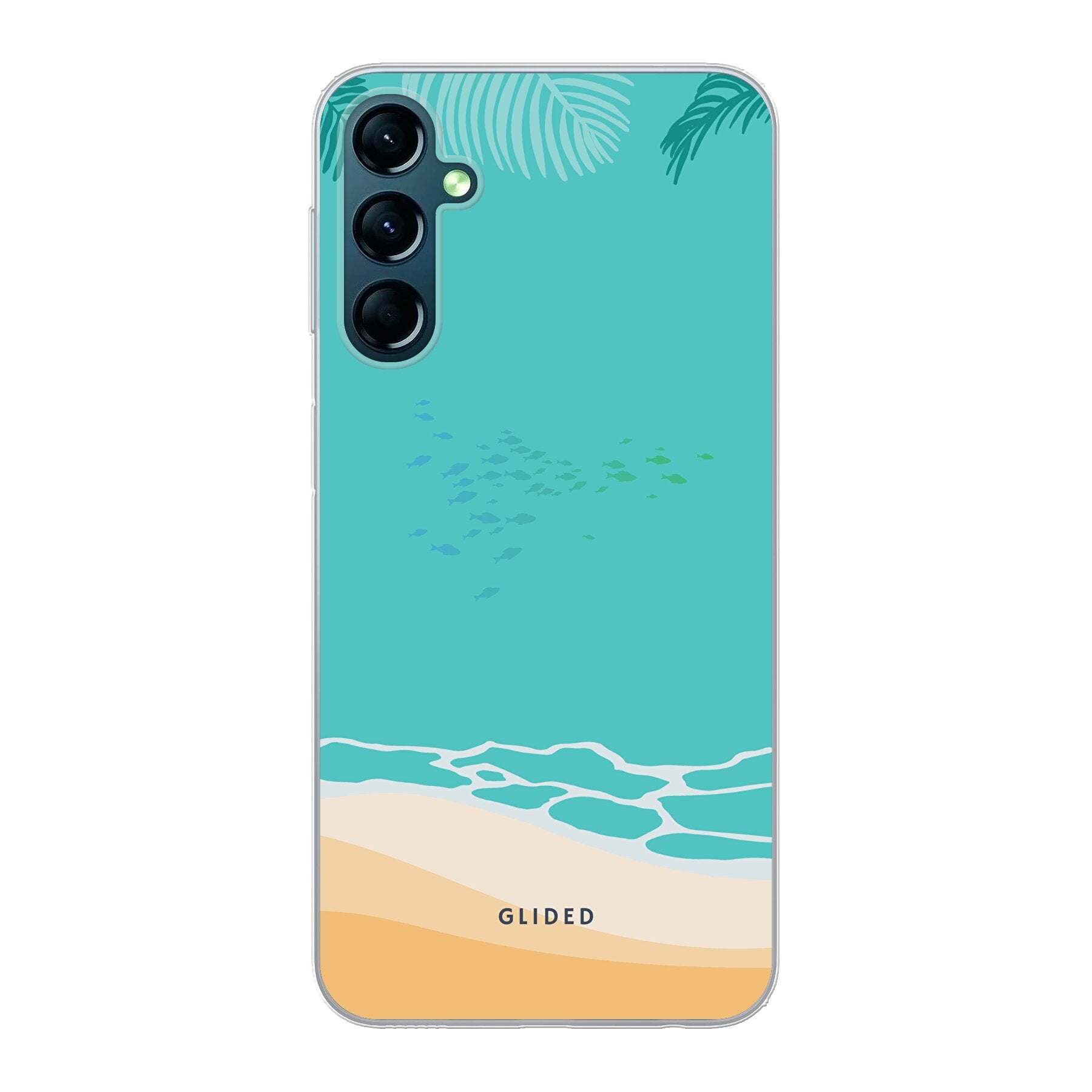 Beachy Hülle für Samsung Galaxy A24 4g mit einzigartigem Stranddesign, bietet stilvollen Schutz und präzise Aussparungen.