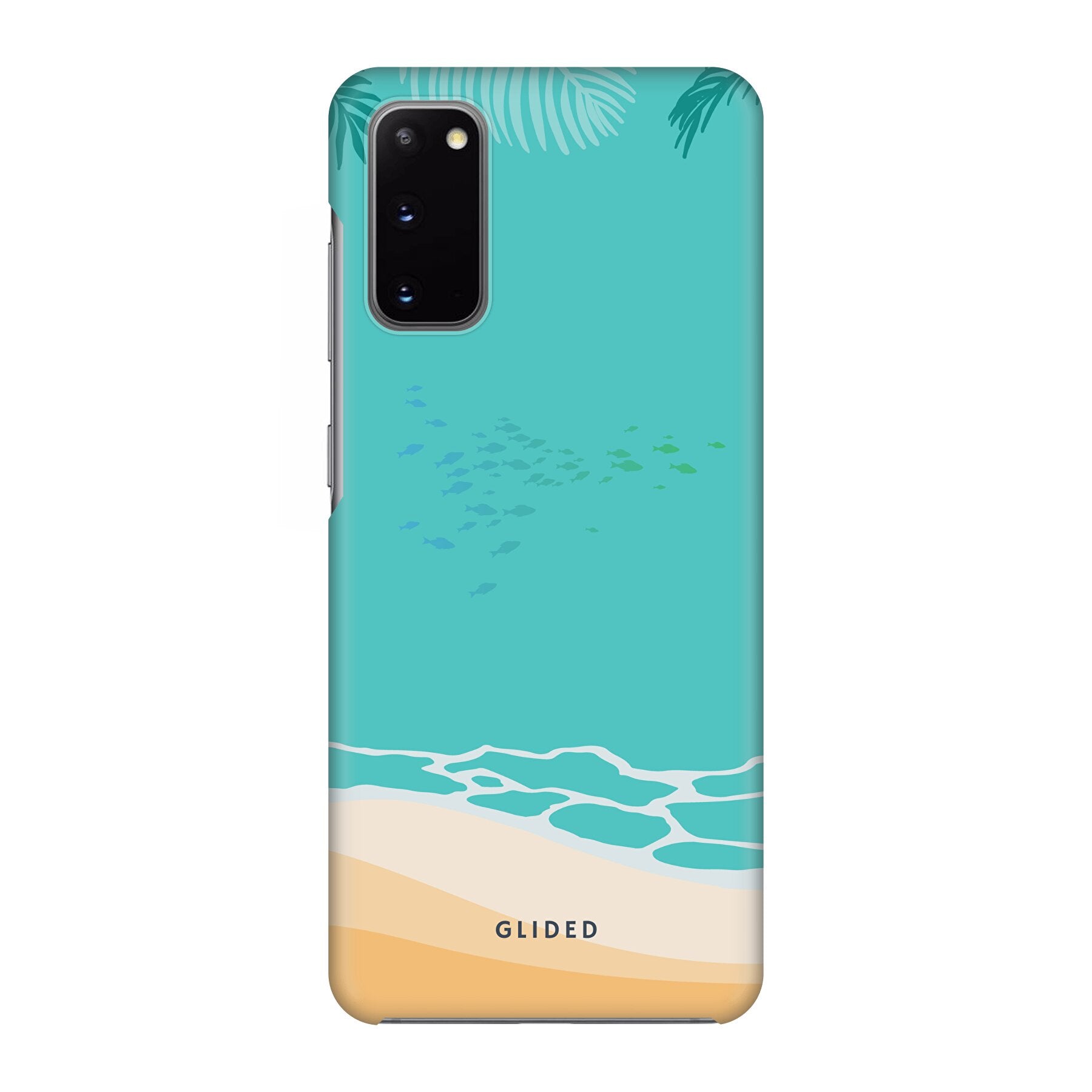 Beachy Handyhülle für Samsung Galaxy S20/S20 5G mit einzigartigem Stranddesign, stoßfestem Schutz und präzisen Aussparungen.