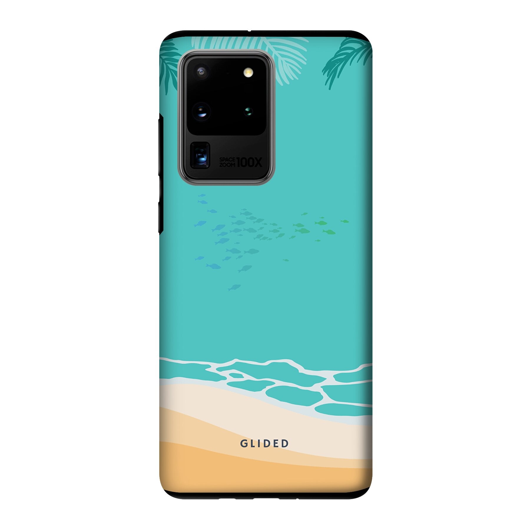 Beachy-Hülle für Samsung Galaxy S20 Ultra mit einzigartigem Stranddesign, bietet stilvollen Schutz und präzise Aussparungen.