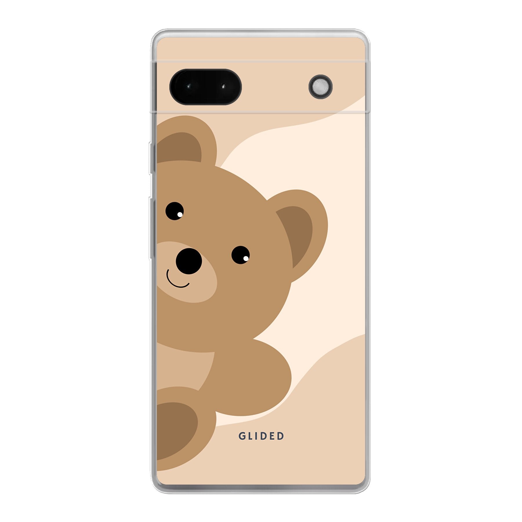 BearLove Right Handyhülle für Google Pixel 6a mit süßem Bärenmotiv, bietet stilvollen Schutz und Funktionalität.