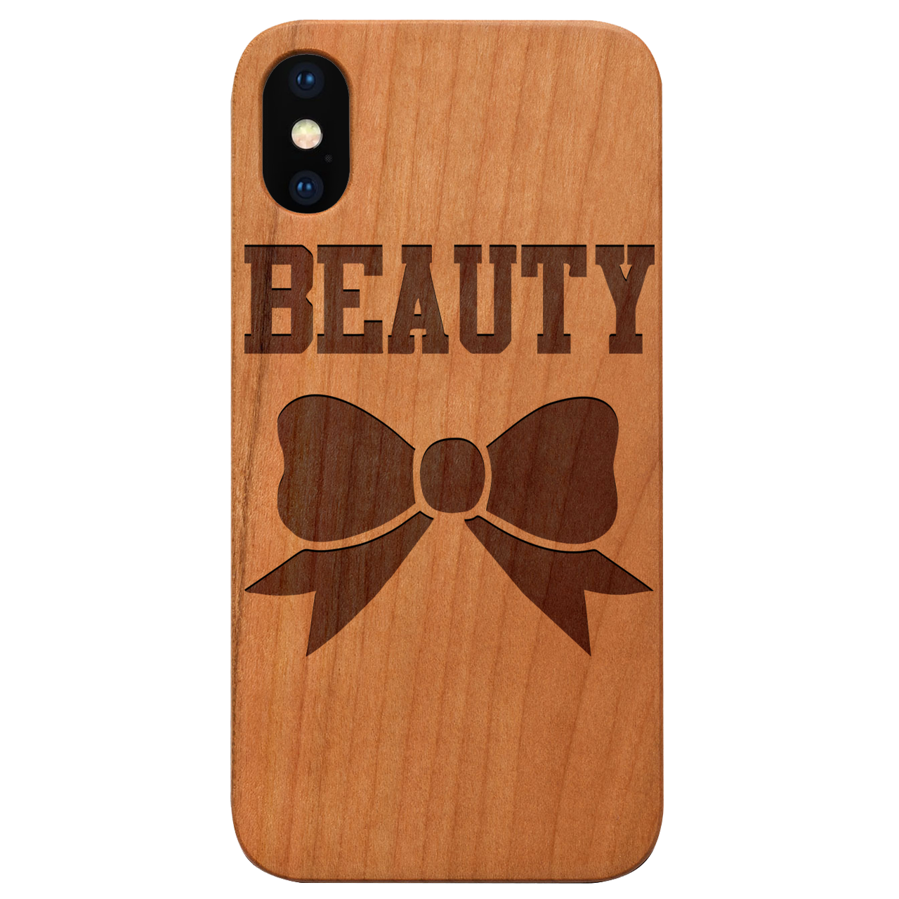 Beauty - Engraved wooden phone case featuring unique laser-engraved designs and durable materials, suitable for iPhone and Samsung models.