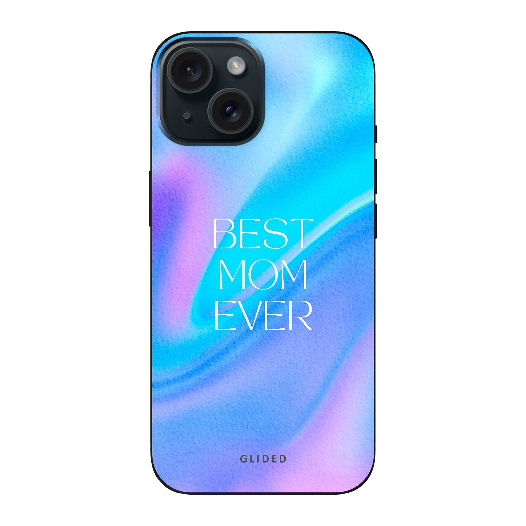 Best Mom iPhone 15 Handyhülle mit floralem Design, das die Liebe und Wertschätzung für Mütter symbolisiert.