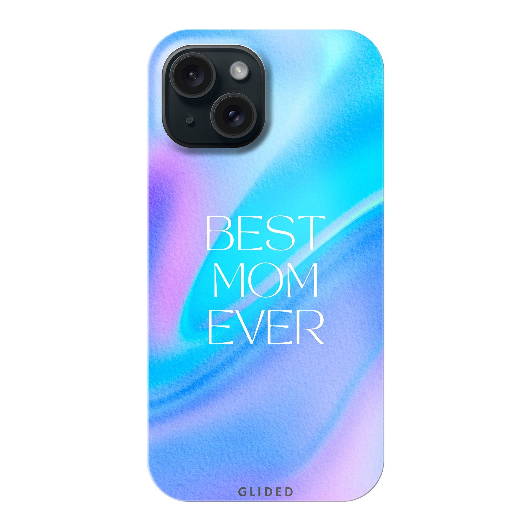 Best Mom iPhone 15 Handyhülle mit floralem Design, das die Liebe und Wertschätzung für Mütter symbolisiert.