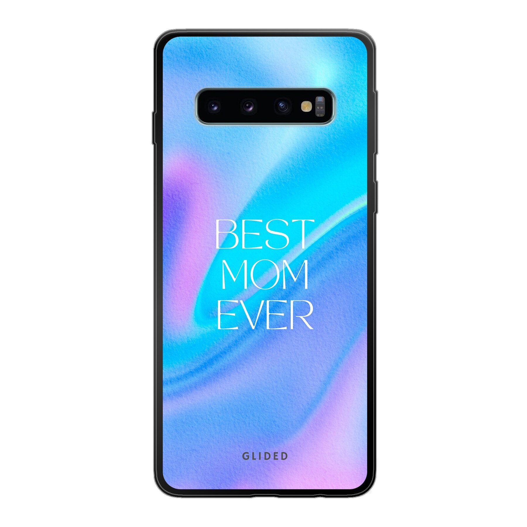 Samsung Galaxy S10 Hülle mit 'Best Mom' Design, zarte Blumen und liebevolle Details, idealer Schutz und stilvolles Accessoire.
