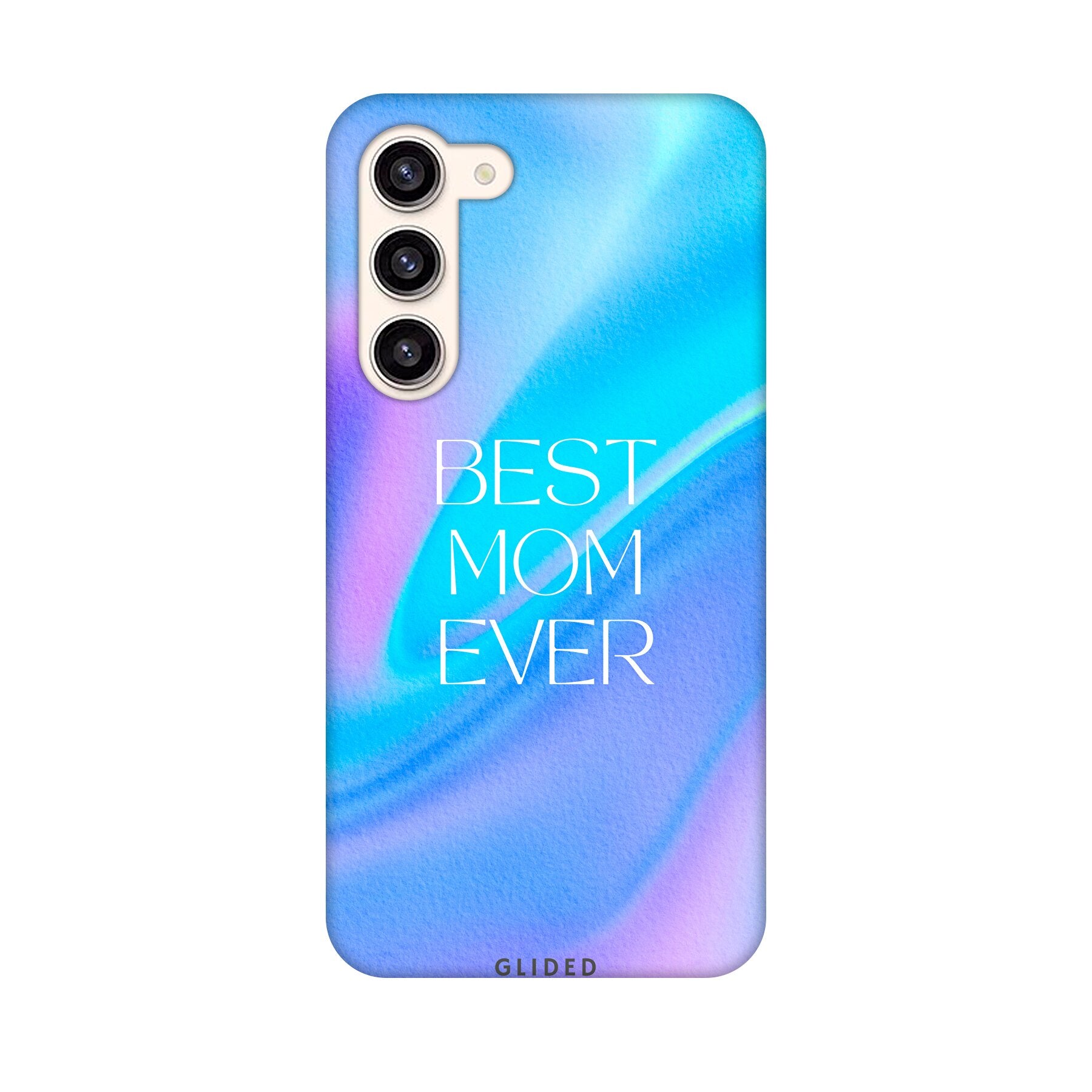 Samsung Galaxy S23 Plus Hülle mit 'Best Mom' Design, zarten Blumen und liebevollen Details, idealer Schutz für das Handy.