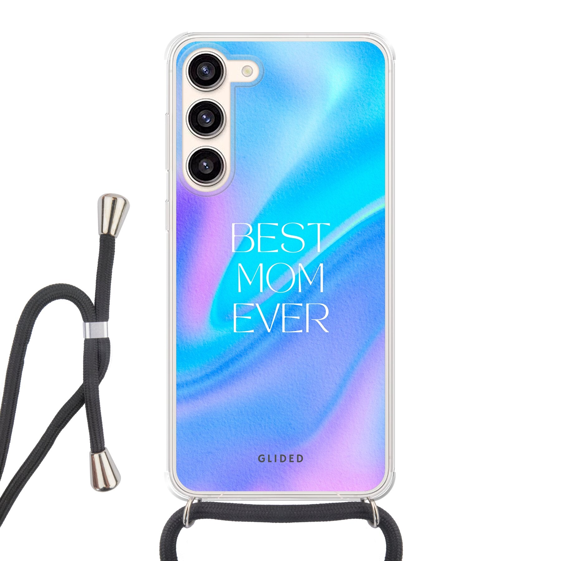 Samsung Galaxy S23 Plus Hülle mit 'Best Mom' Design, zarten Blumen und liebevollen Details, idealer Schutz für das Handy.