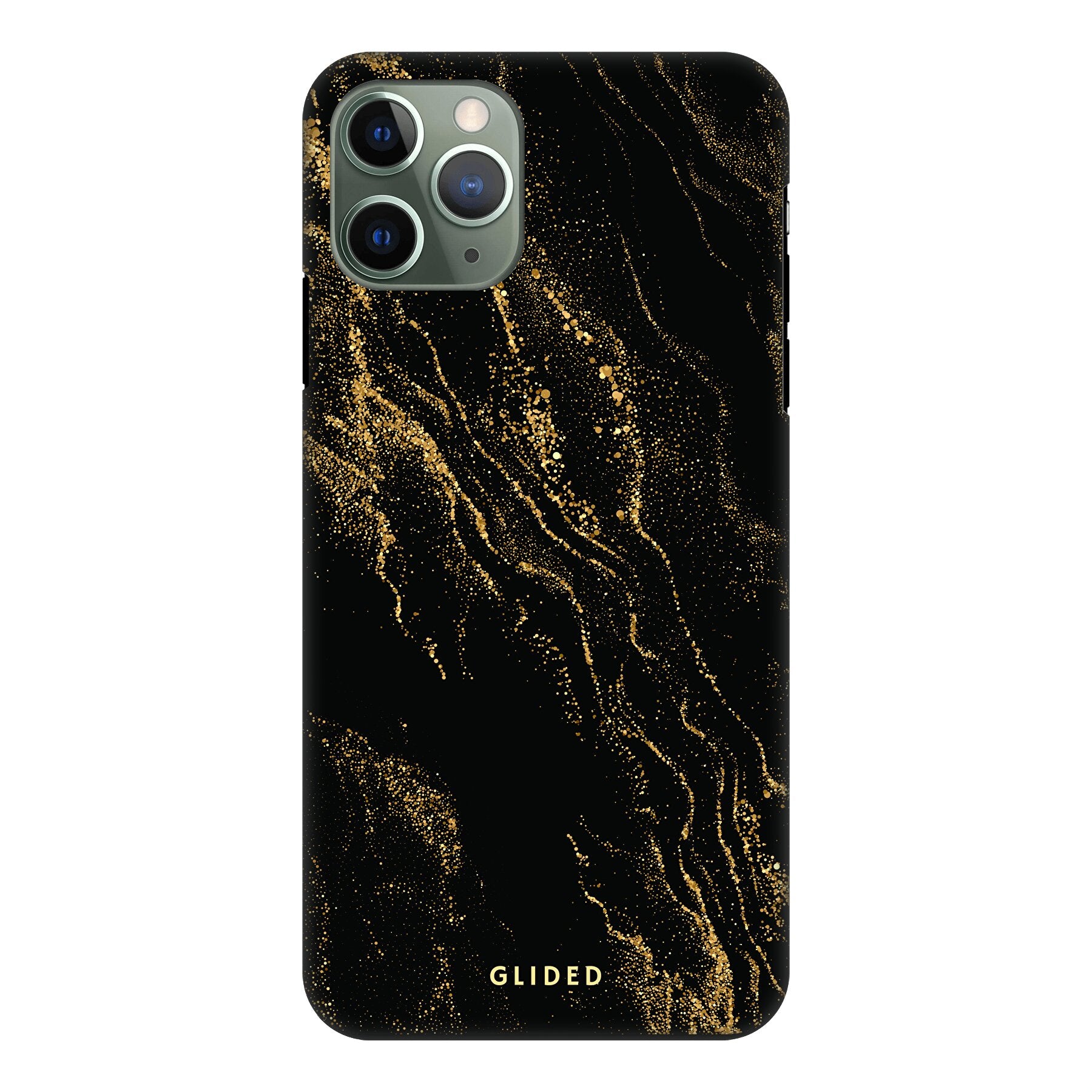 Elegante Black Marble iPhone 11 Pro Handyhülle mit luxuriösem schwarzem Marmordesign, idealer Schutz und schlankes Profil.