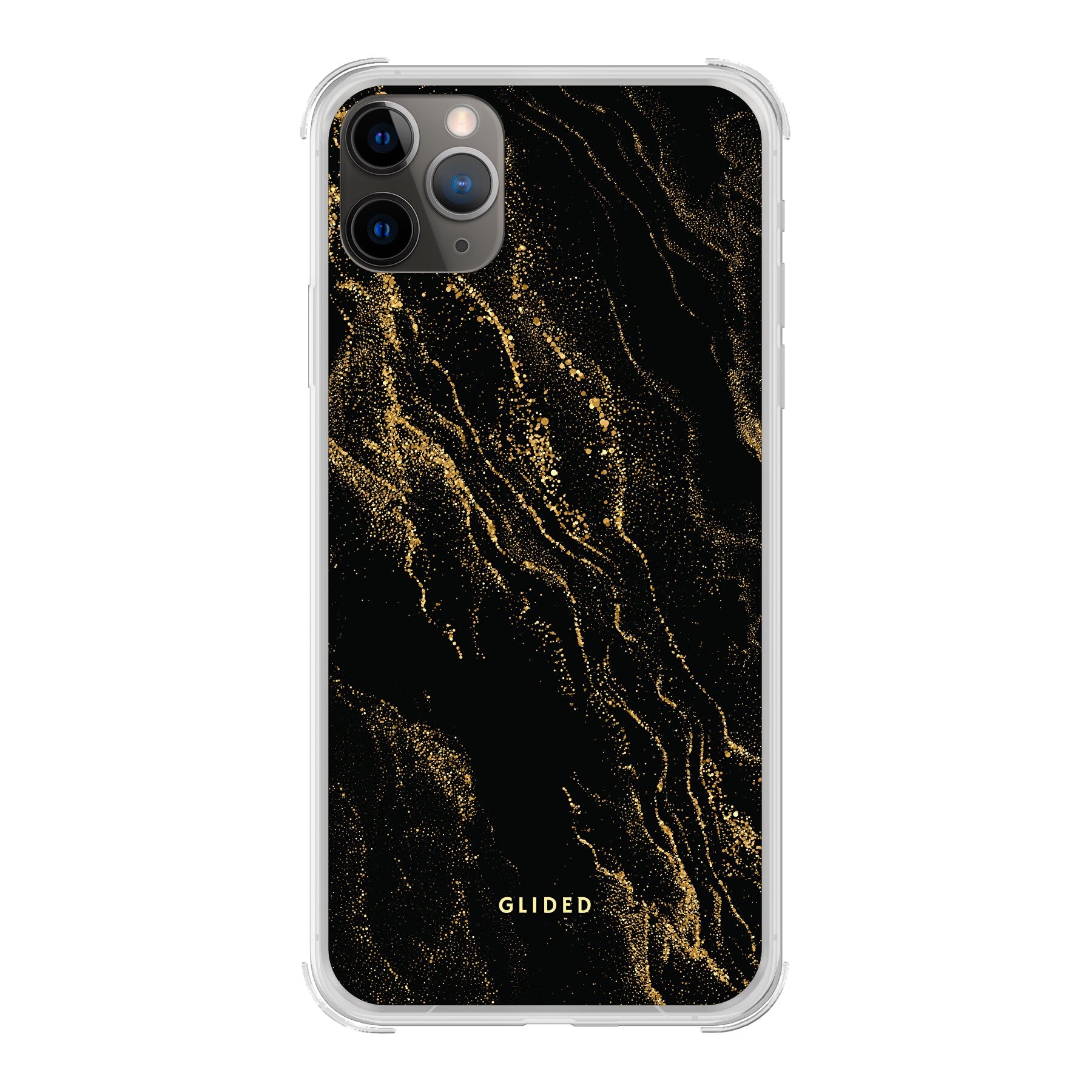 Elegante Black Marble iPhone 11 Pro Handyhülle mit luxuriösem schwarzem Marmordesign, idealer Schutz und schlankes Profil.