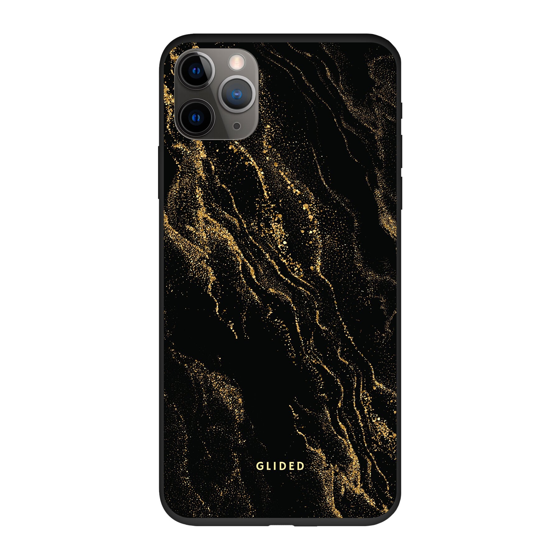 Elegante Black Marble iPhone 11 Pro Handyhülle mit luxuriösem schwarzem Marmordesign, idealer Schutz und schlankes Profil.