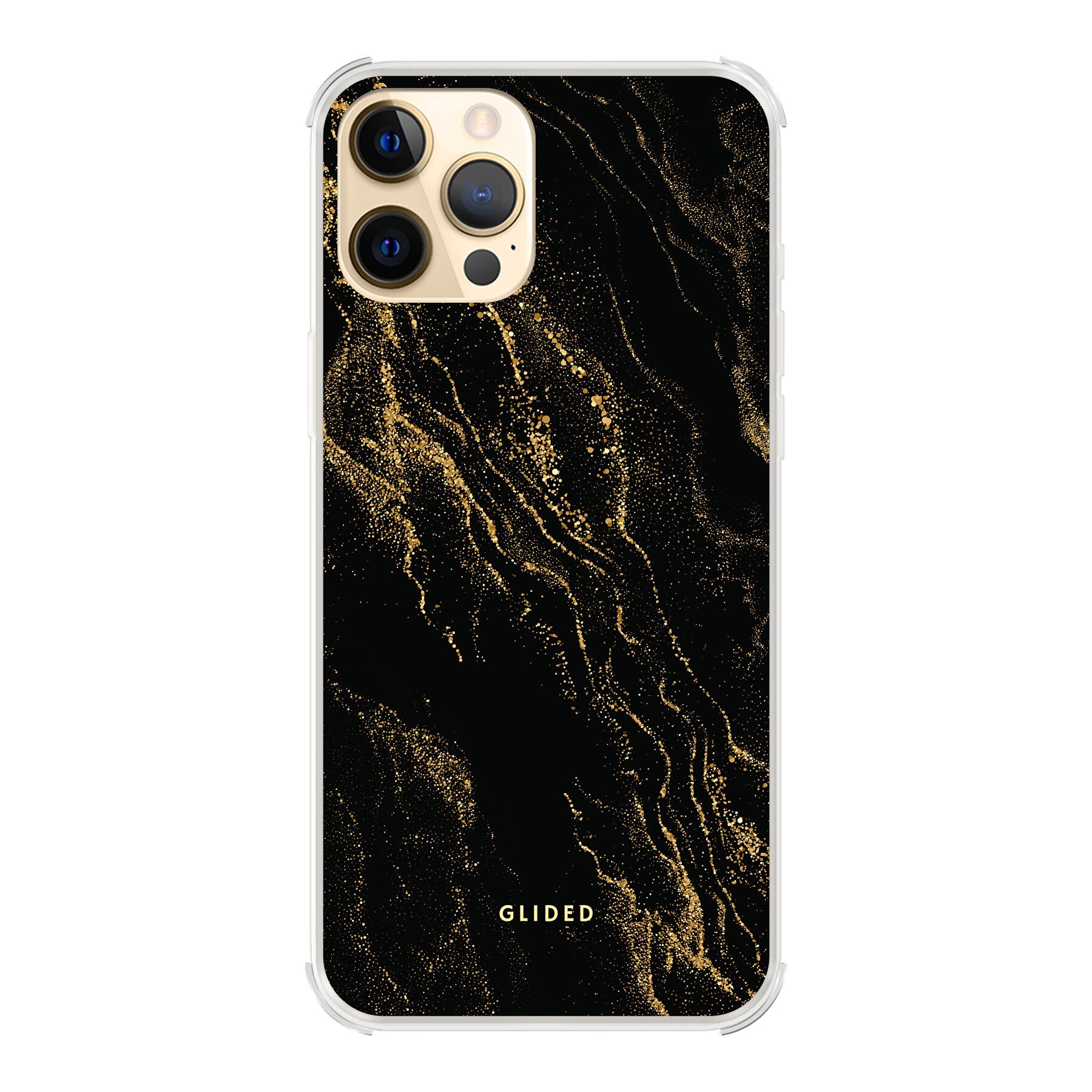 Elegante Black Marble iPhone 12 Pro Max Handyhülle mit luxuriösem schwarzem Marmordesign, idealer Schutz und schlankes Profil.