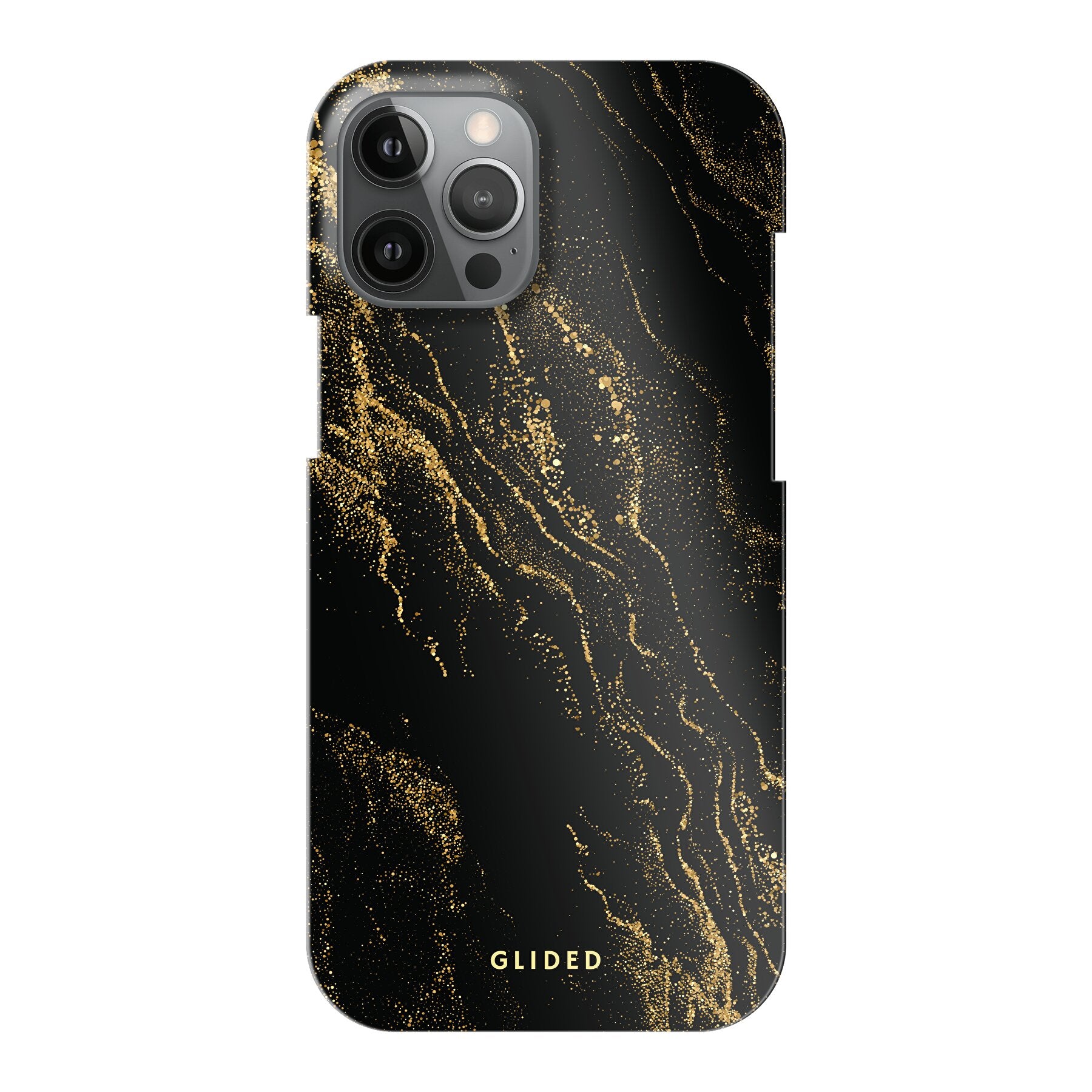 Elegante Black Marble iPhone 12 Pro Max Handyhülle mit luxuriösem schwarzem Marmordesign, idealer Schutz und schlankes Profil.