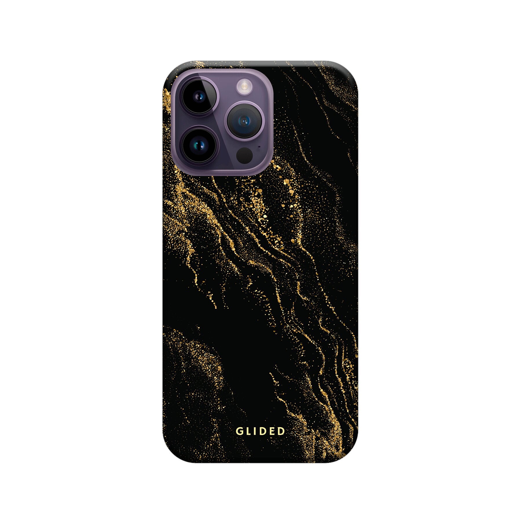 Elegante Black Marble iPhone 14 Pro Max Handyhülle mit luxuriösem schwarzem Marmordesign, idealer Schutz und schlankes Profil.