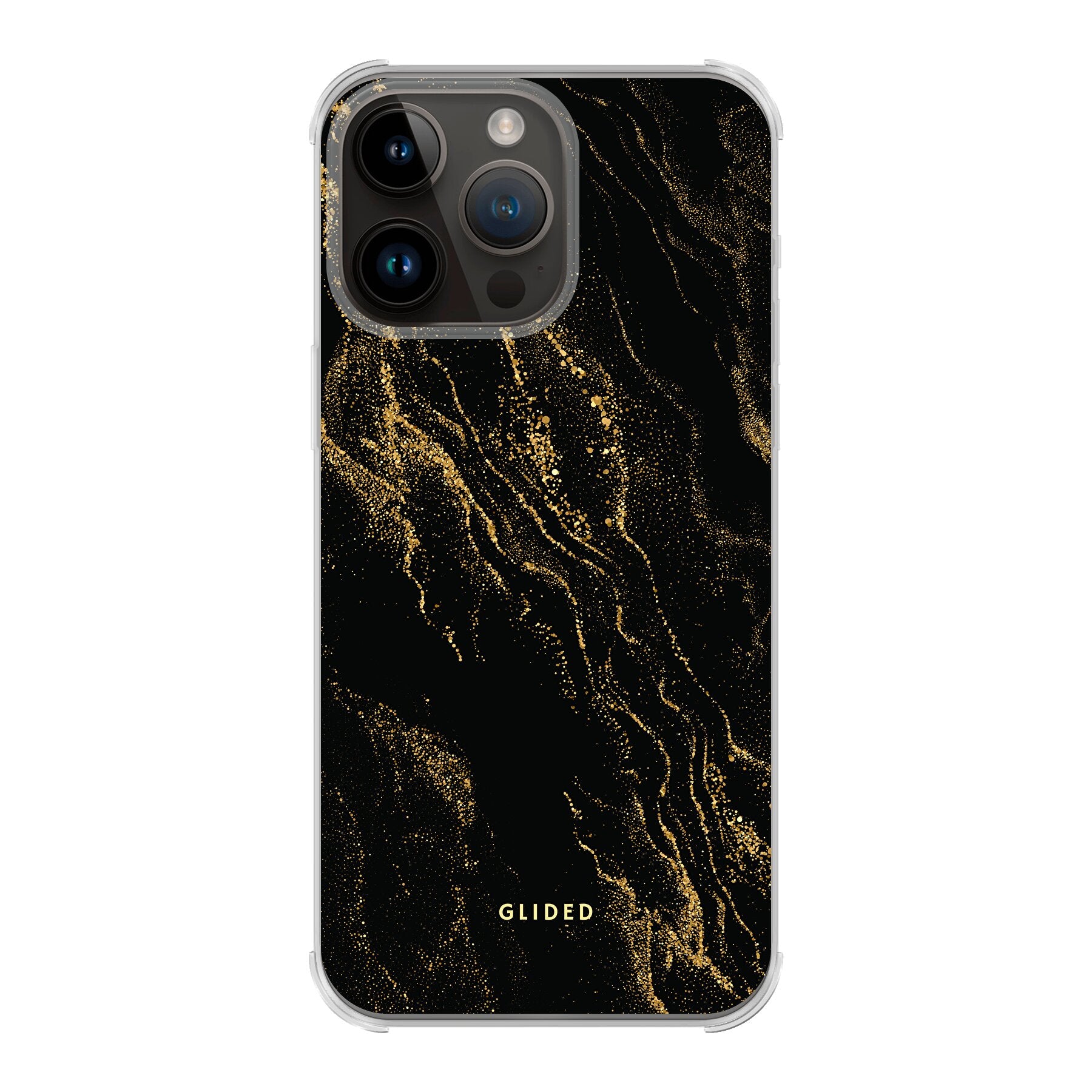 Elegante Black Marble iPhone 14 Pro Max Handyhülle mit luxuriösem schwarzem Marmordesign, idealer Schutz und schlankes Profil.