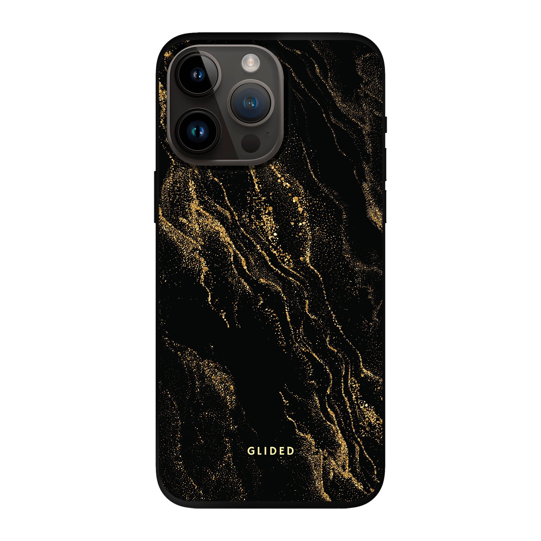 Elegante Black Marble iPhone 14 Pro Max Handyhülle mit luxuriösem schwarzem Marmordesign, idealer Schutz und schlankes Profil.