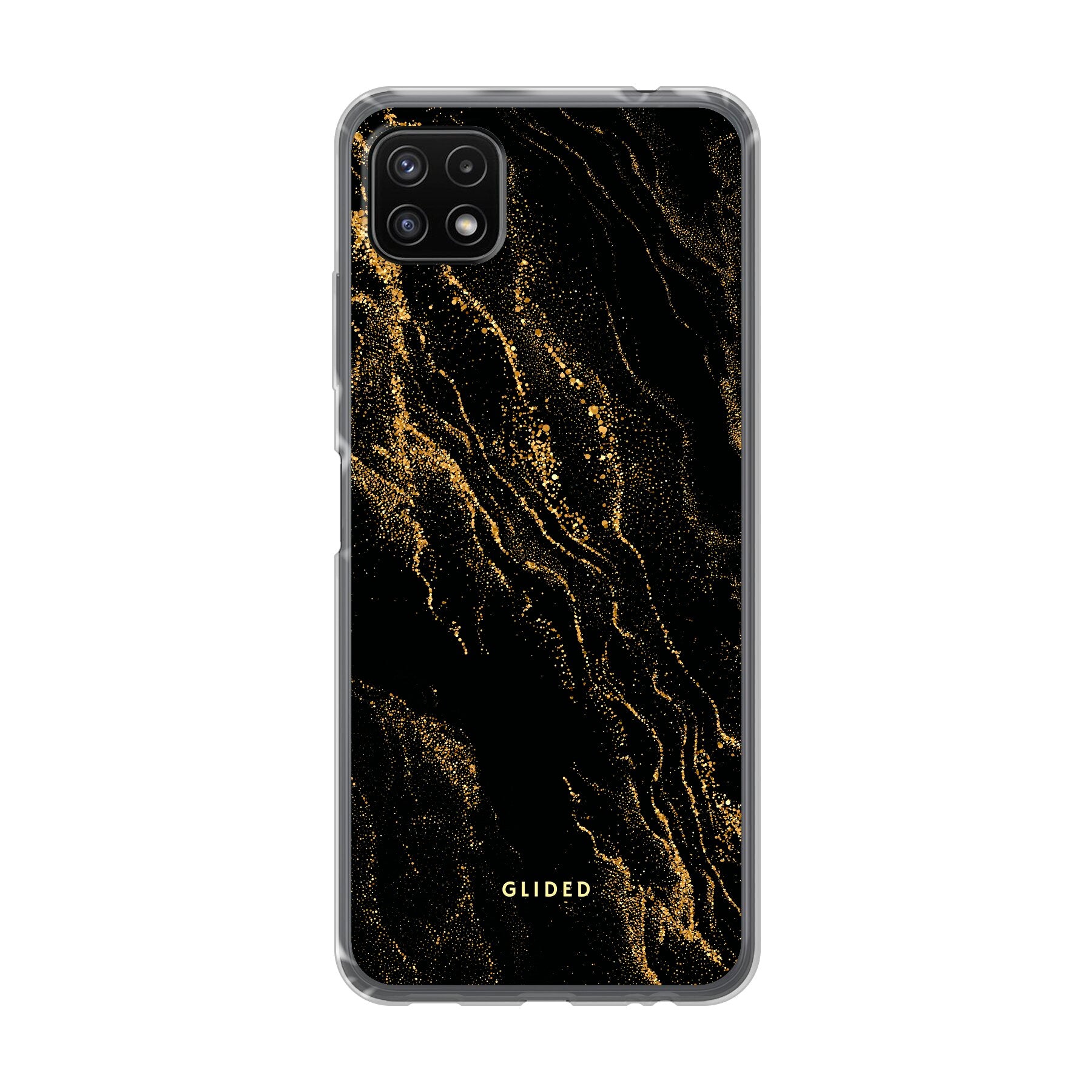 Elegante Black Marble Hülle für Samsung Galaxy A22 5G mit stilvollem Marmordesign, bietet Schutz und Luxus.