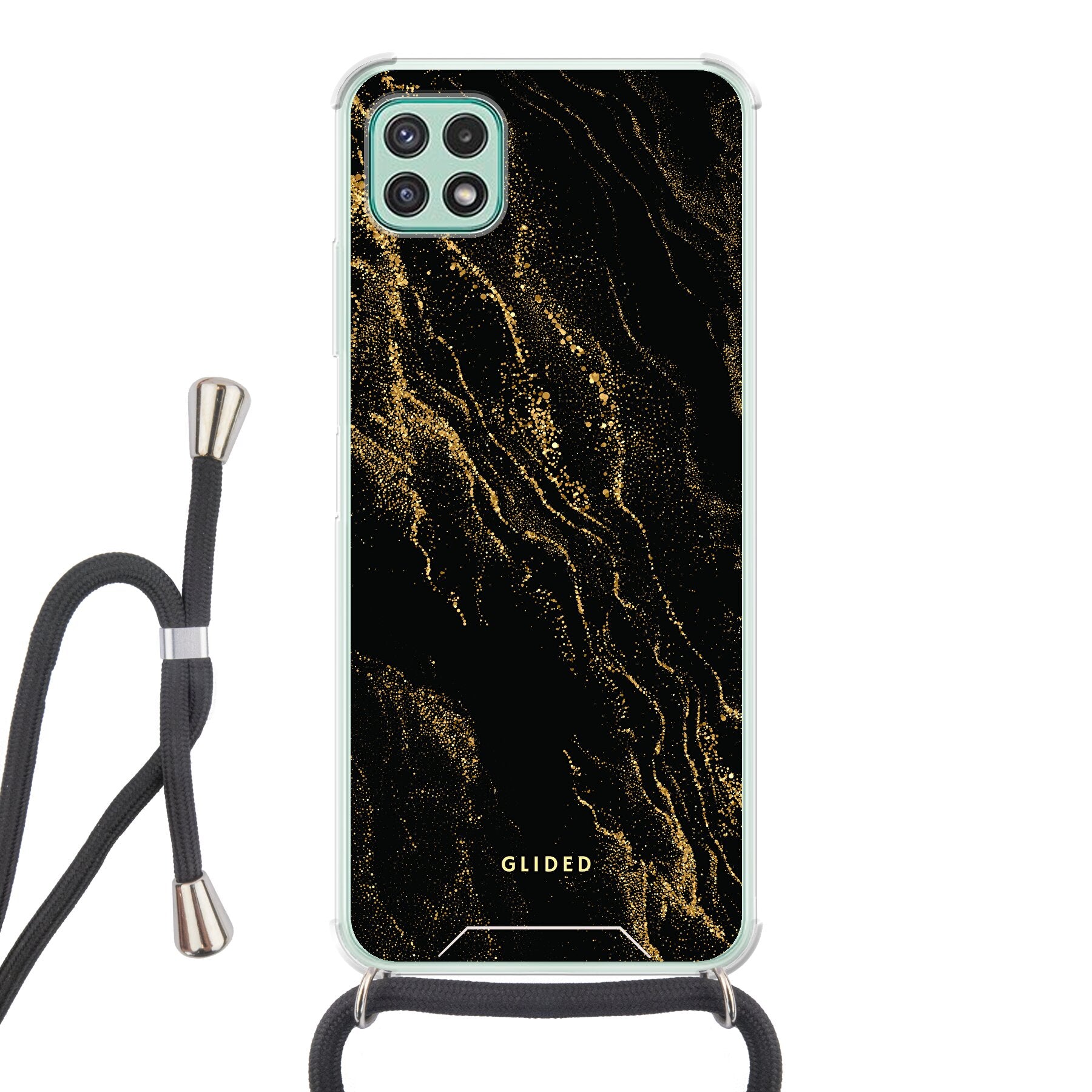 Elegante Black Marble Hülle für Samsung Galaxy A22 5G mit stilvollem Marmordesign, bietet Schutz und Luxus.