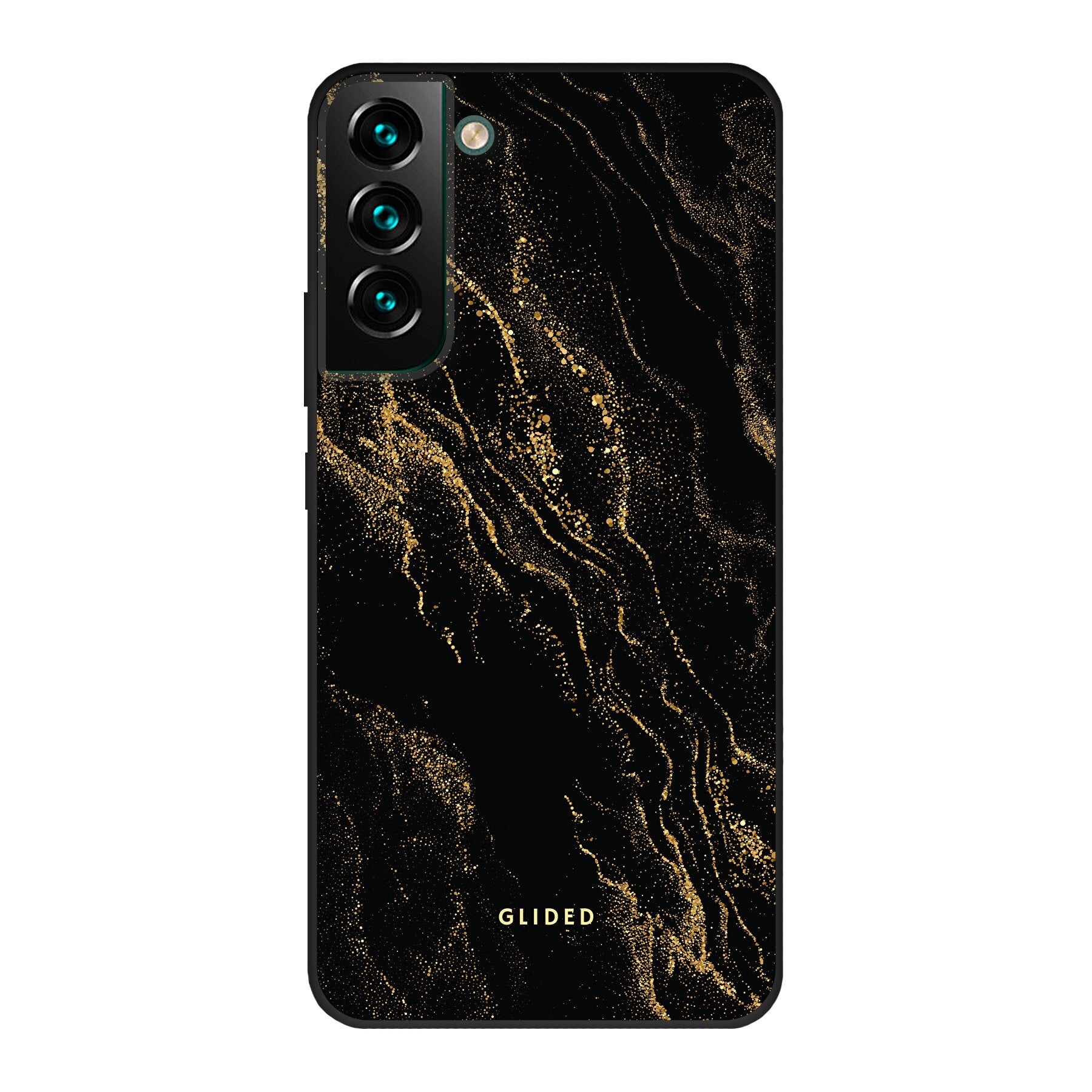 Schwarze Marmordesign Handyhülle für Samsung Galaxy S22 Plus, elegant und schützend.