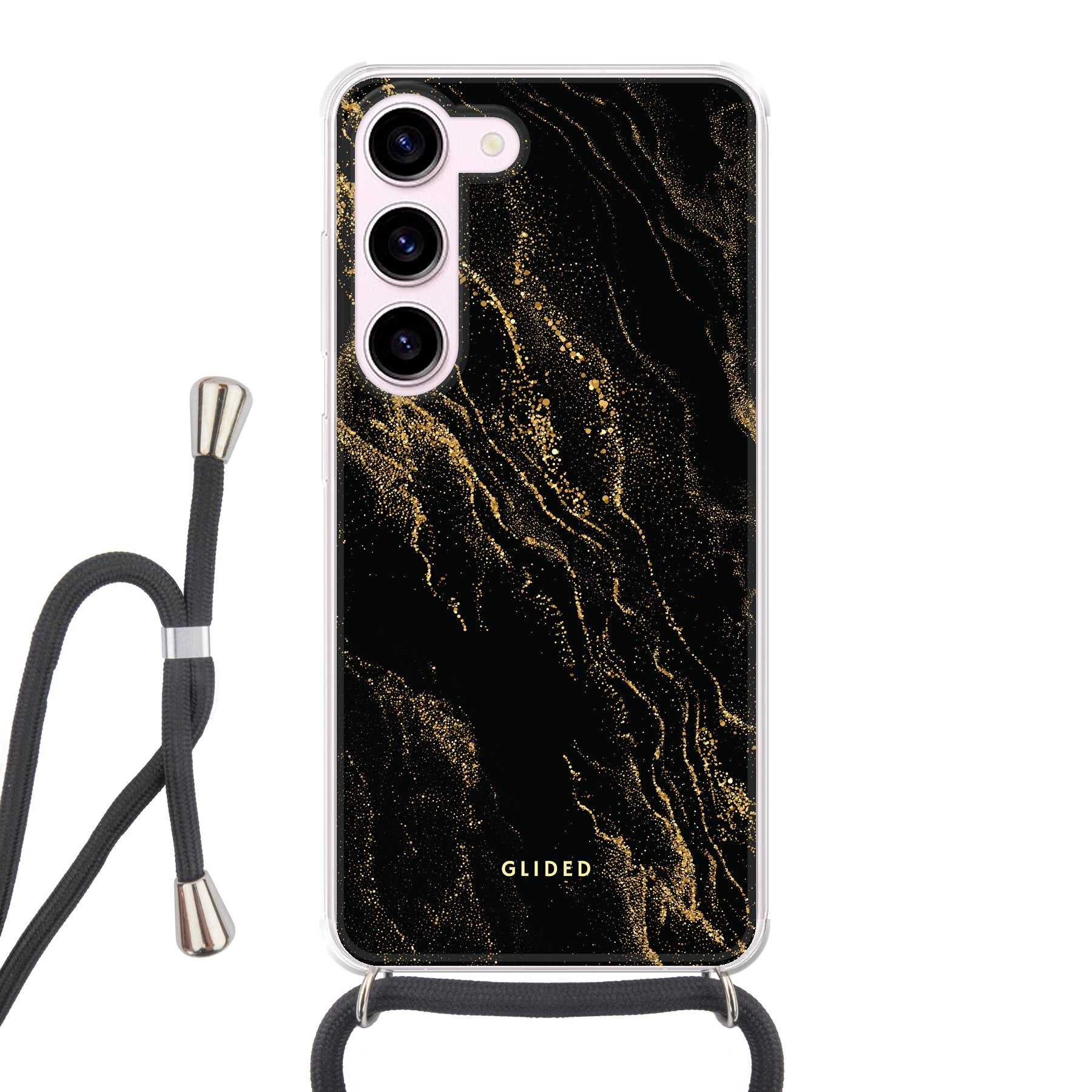 Schwarze Marmordesign Samsung Galaxy S23 Handyhülle, elegant und schützend, ideal für stilbewusste Nutzer.