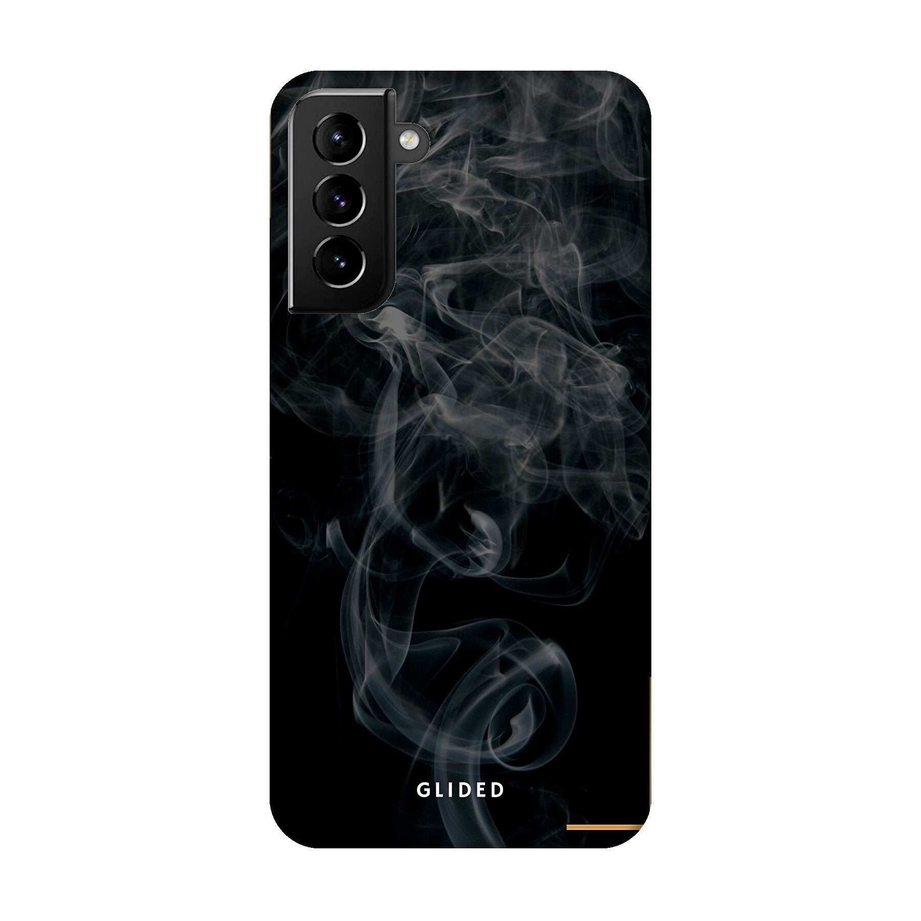 Schwarze Handyhülle mit mysteriösem Rauchdesign für Samsung Galaxy S21 Plus 5G, elegant und schützend.