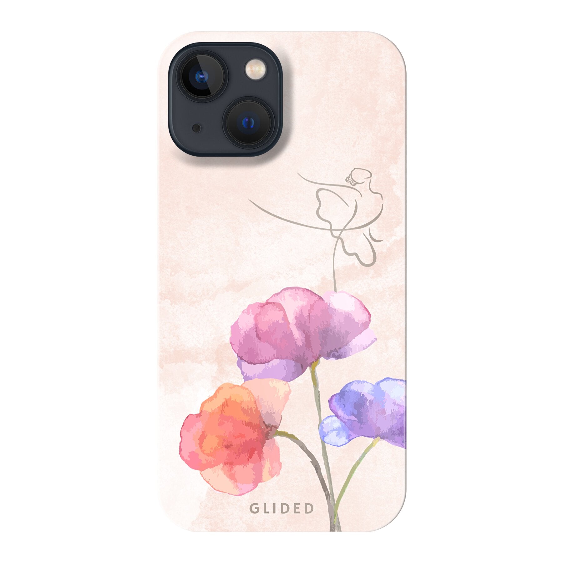 Blossom iPhone 13 mini Handyhülle mit Ballerina-Design in zarten Pastellfarben, elegant und schützend.