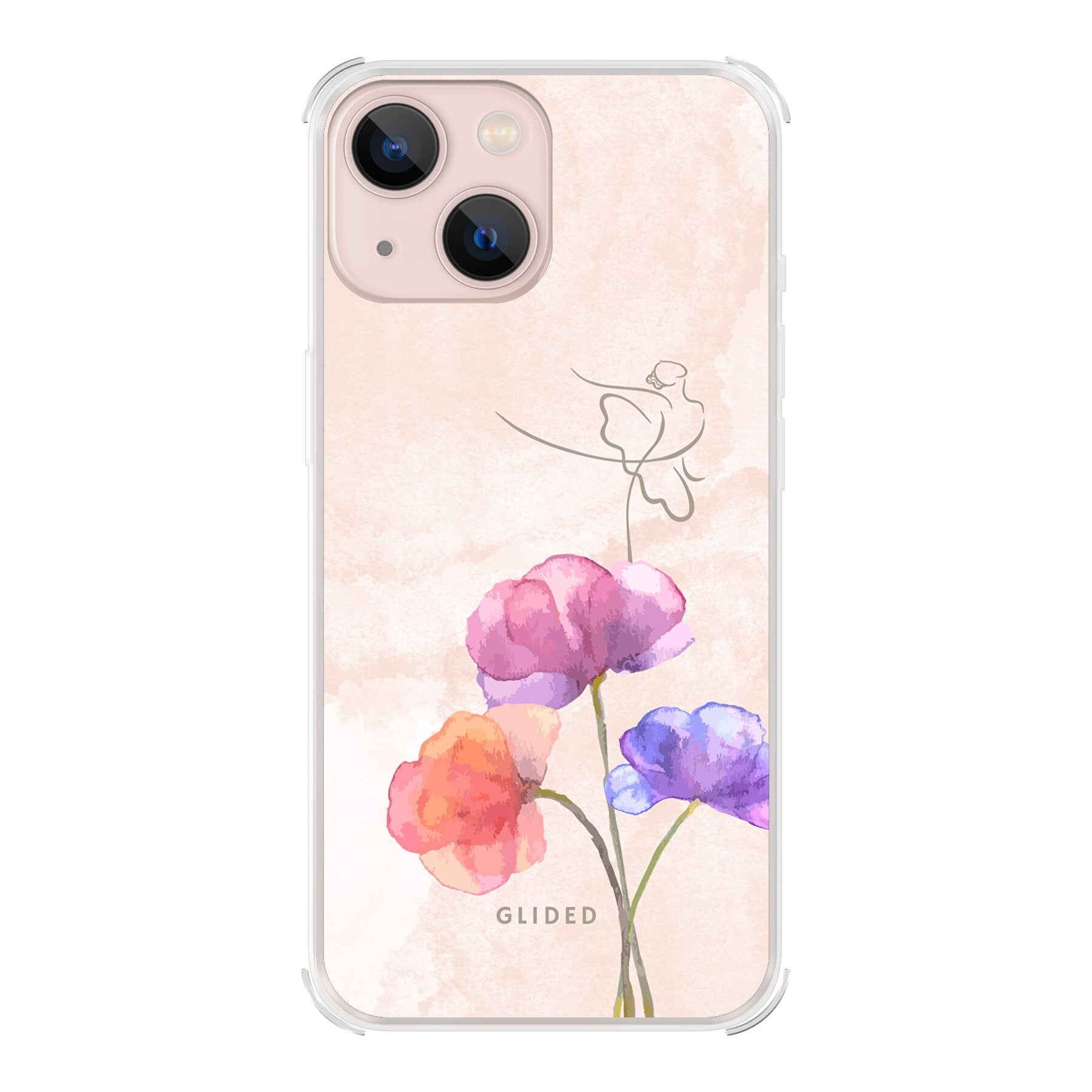 Blossom iPhone 13 mini Handyhülle mit Ballerina-Design in zarten Pastellfarben, elegant und schützend.