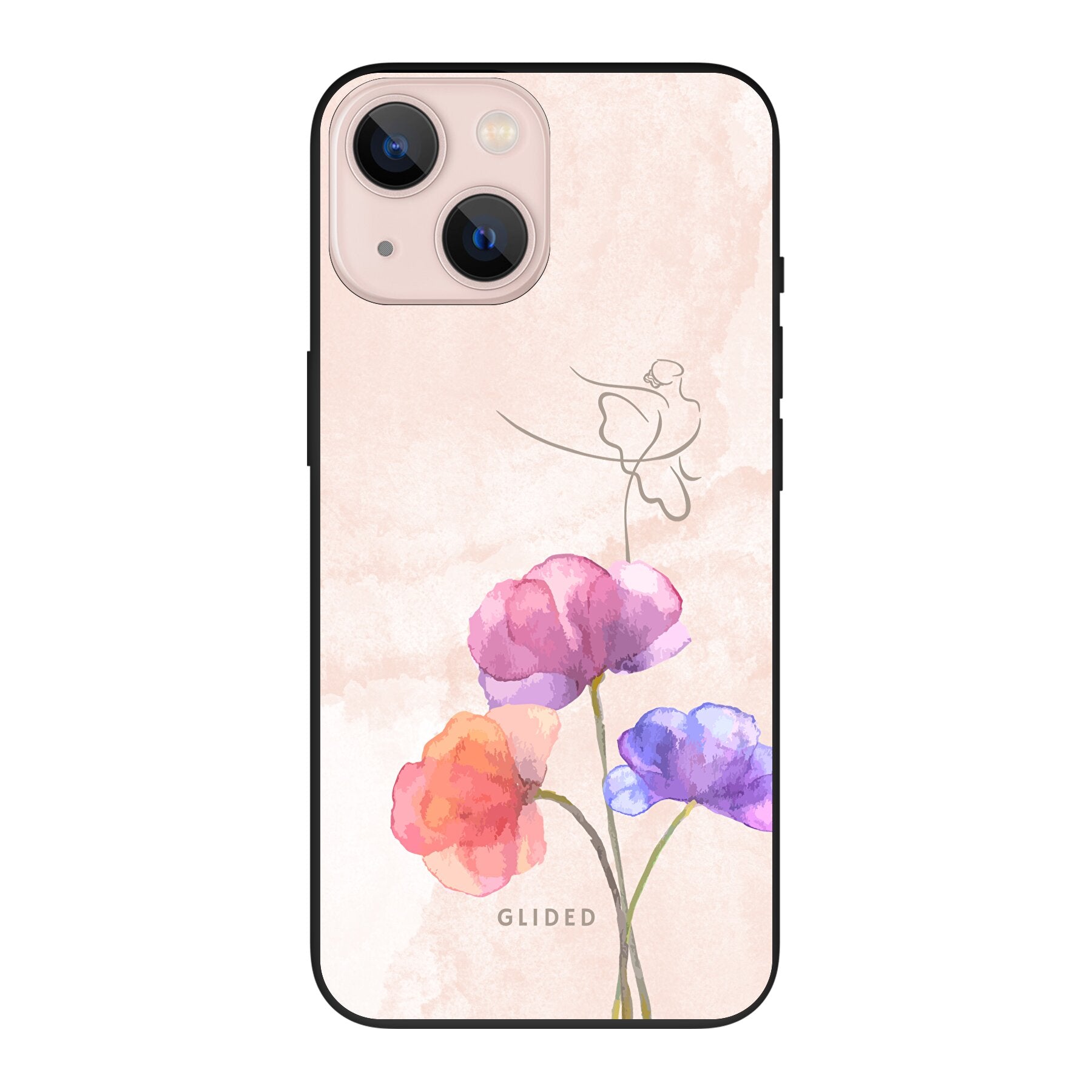 Blossom iPhone 13 mini Handyhülle mit Ballerina-Design in zarten Pastellfarben, elegant und schützend.