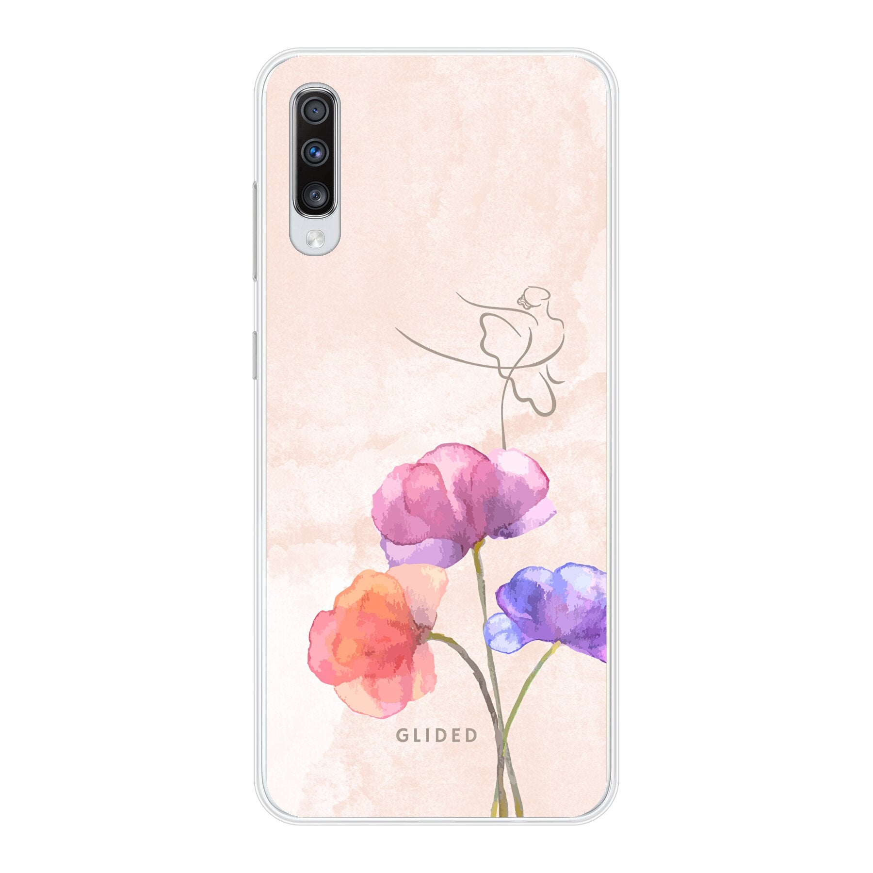Blossom Handyhülle für Samsung Galaxy A70 mit Ballerina-Design in zarten Pastellfarben, bietet stilvollen Schutz und Eleganz.
