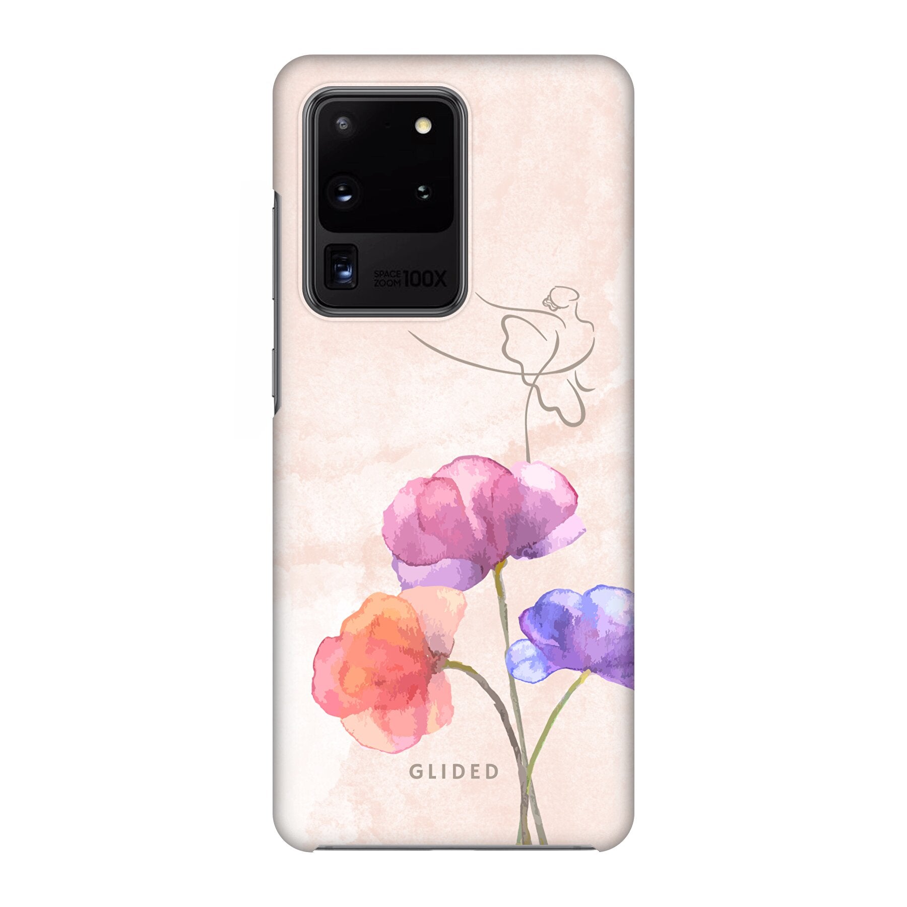 Blossom Handyhülle für Samsung Galaxy S20 Ultra mit Ballerina auf einer Blume in Pastellfarben.