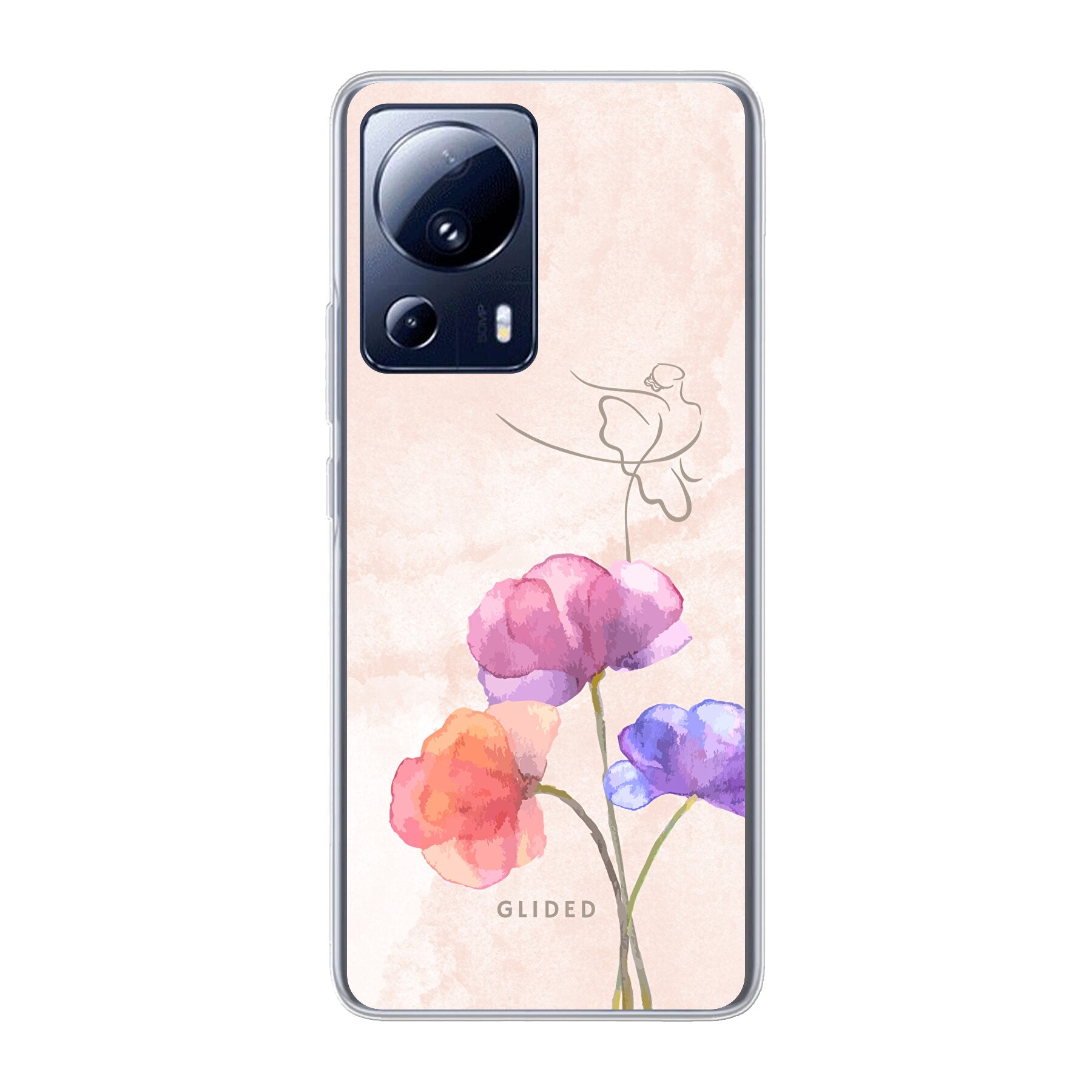 Blossom Handyhülle für Xiaomi 13 Lite mit Ballerina-Design in zarten Pastellfarben, bietet stilvollen Schutz und Eleganz.