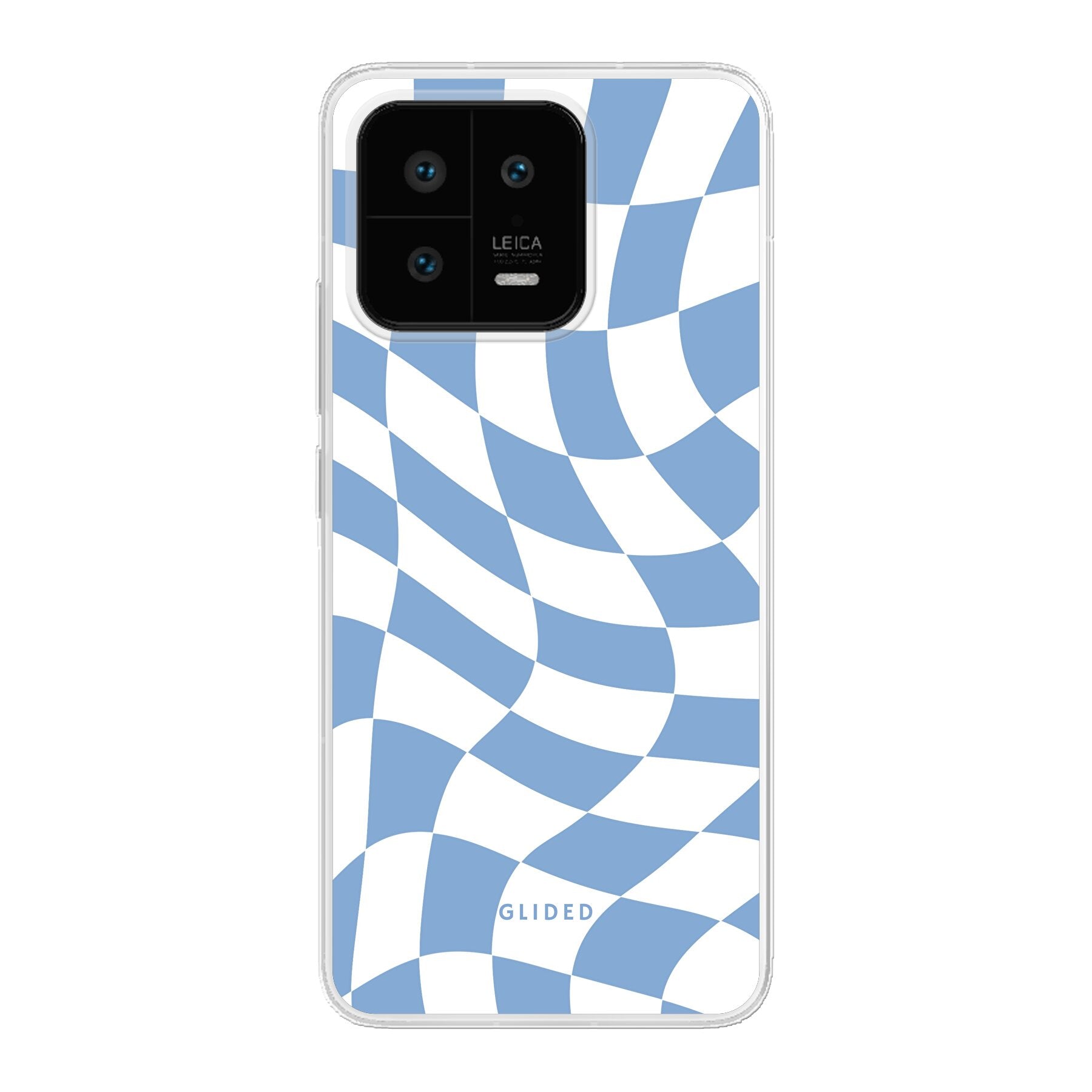 Elegante Blue Chess Handyhülle für Xiaomi 13 mit stilvollem Schachbrettmuster in verschiedenen Blautönen, idealer Schutz und modernes Design.