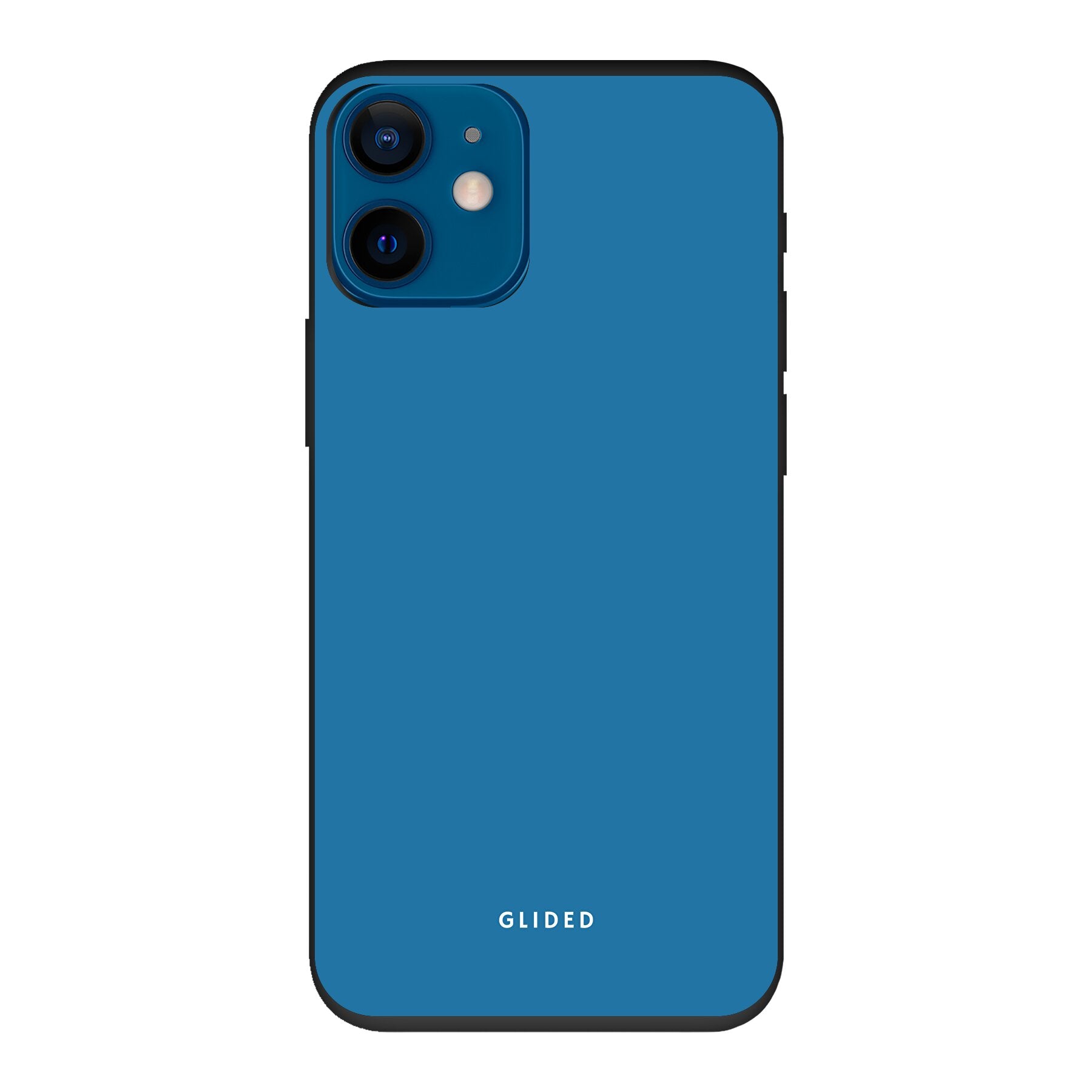 Blue Delight Handyhülle für iPhone 12 mini in bezauberndem Blauton, bietet stilvollen Schutz und elegantes Design.