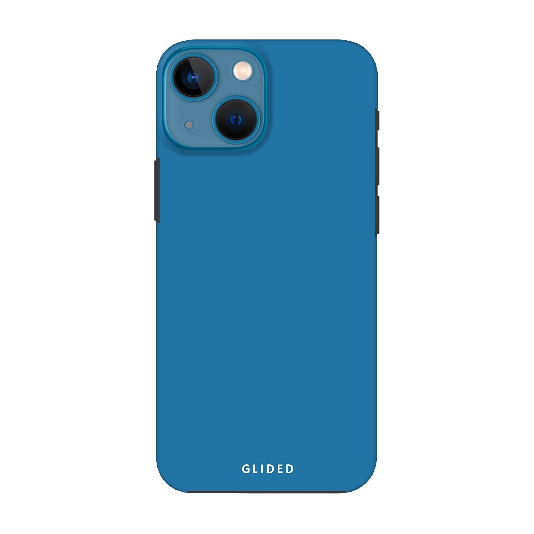 Blue Delight Handyhülle für iPhone 13 mini in bezauberndem Blauton, bietet stilvollen Schutz und elegantes Design.