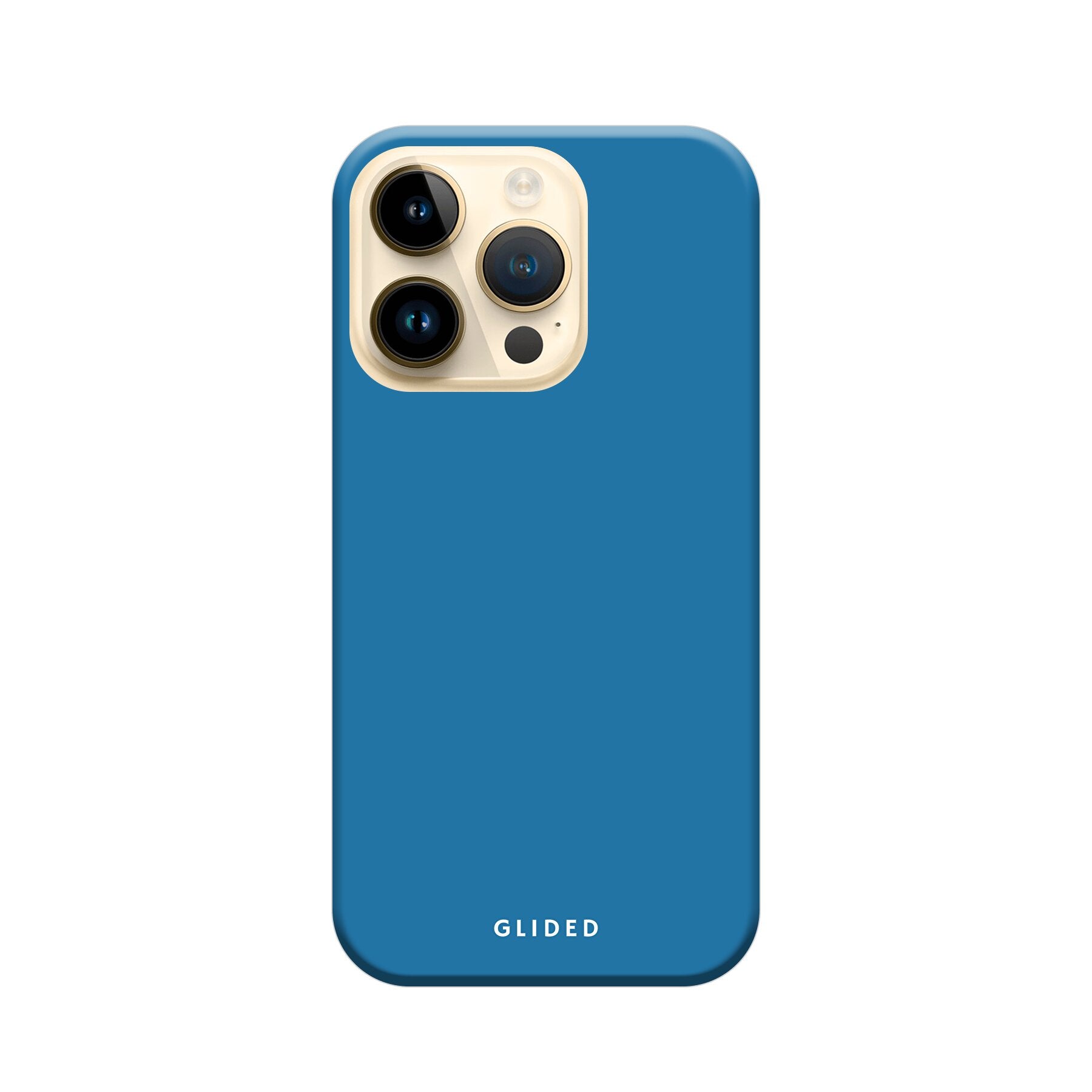Die Blue Delight Handyhülle für iPhone 14 Pro in einem bezaubernden Blauton, die stilvollen Schutz und elegantes Design vereint.