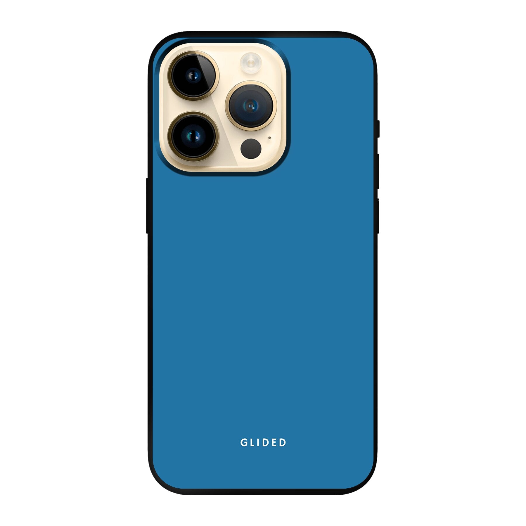 Die Blue Delight Handyhülle für iPhone 14 Pro in einem bezaubernden Blauton, die stilvollen Schutz und elegantes Design vereint.