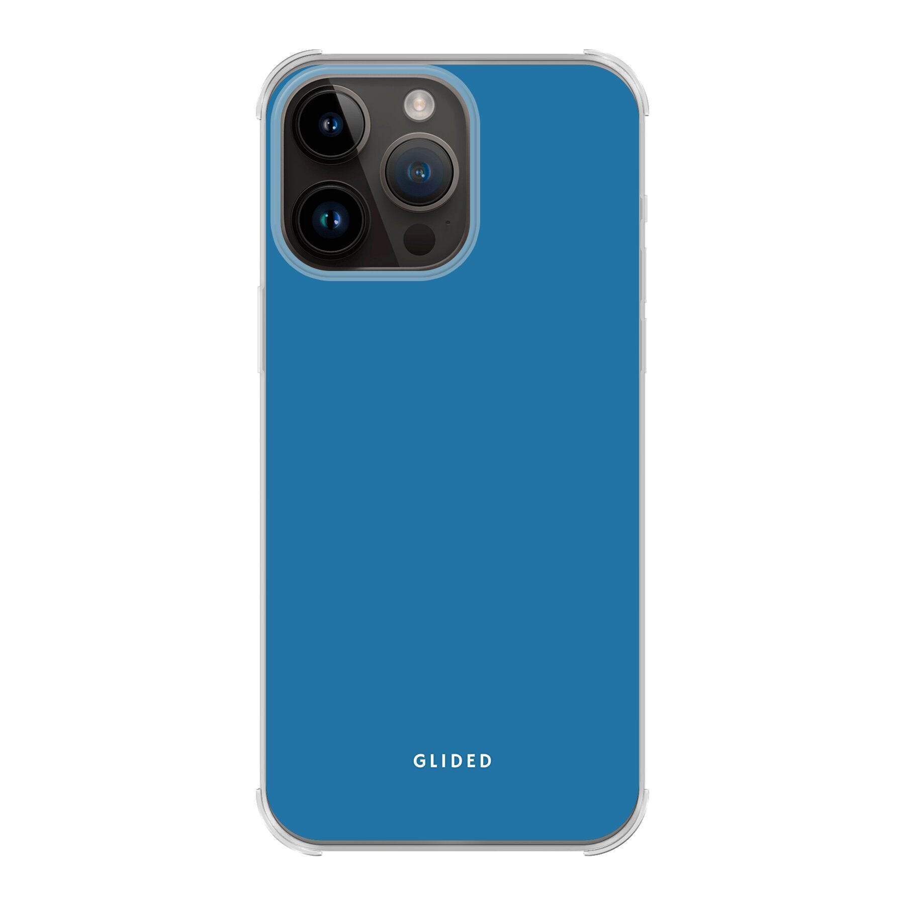 Die Blue Delight Handyhülle für iPhone 14 Pro Max in einem bezaubernden Blauton, die stilvollen Schutz und elegantes Design vereint.