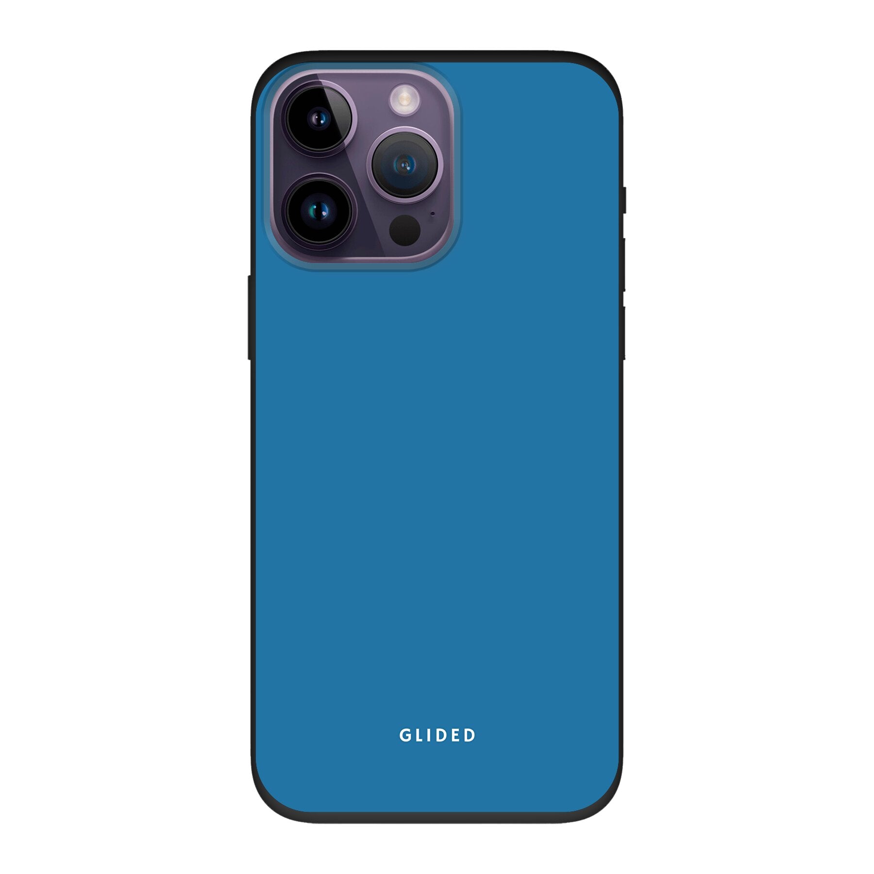 Die Blue Delight Handyhülle für iPhone 14 Pro Max in einem bezaubernden Blauton, die stilvollen Schutz und elegantes Design vereint.