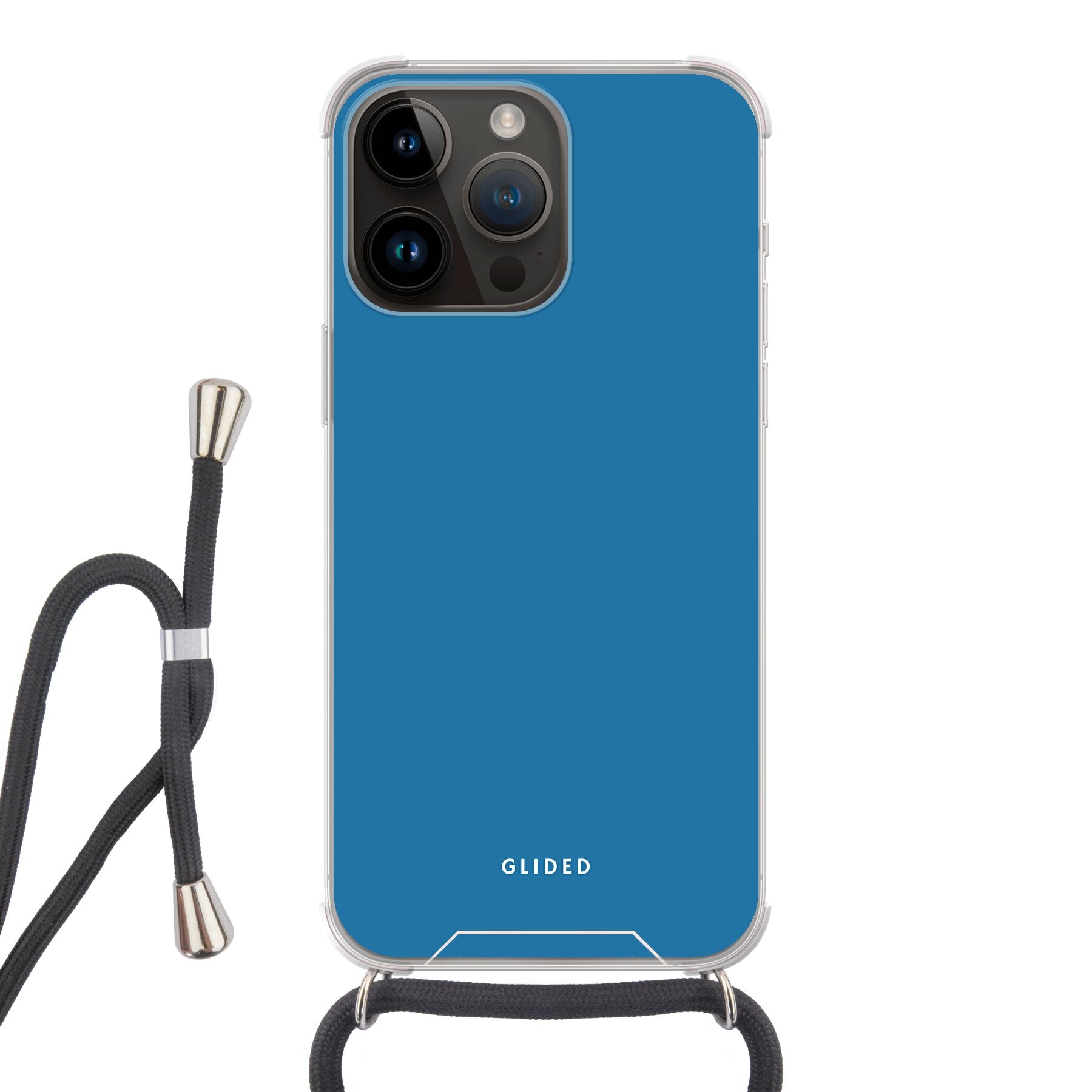 Die Blue Delight Handyhülle für iPhone 14 Pro Max in einem bezaubernden Blauton, die stilvollen Schutz und elegantes Design vereint.