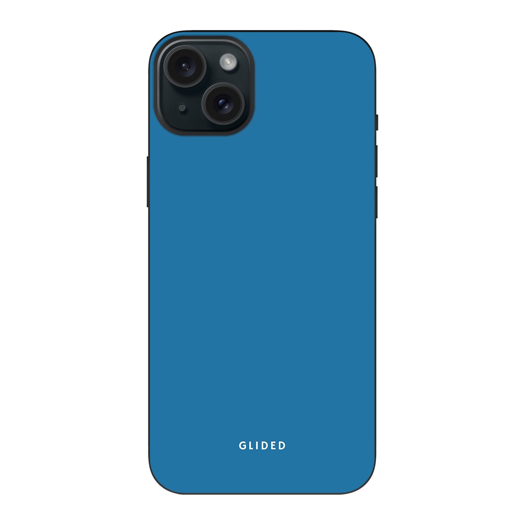 Blue Delight Handyhülle für iPhone 15 Plus in bezauberndem Blauton, bietet stilvollen Schutz und elegantes Design.