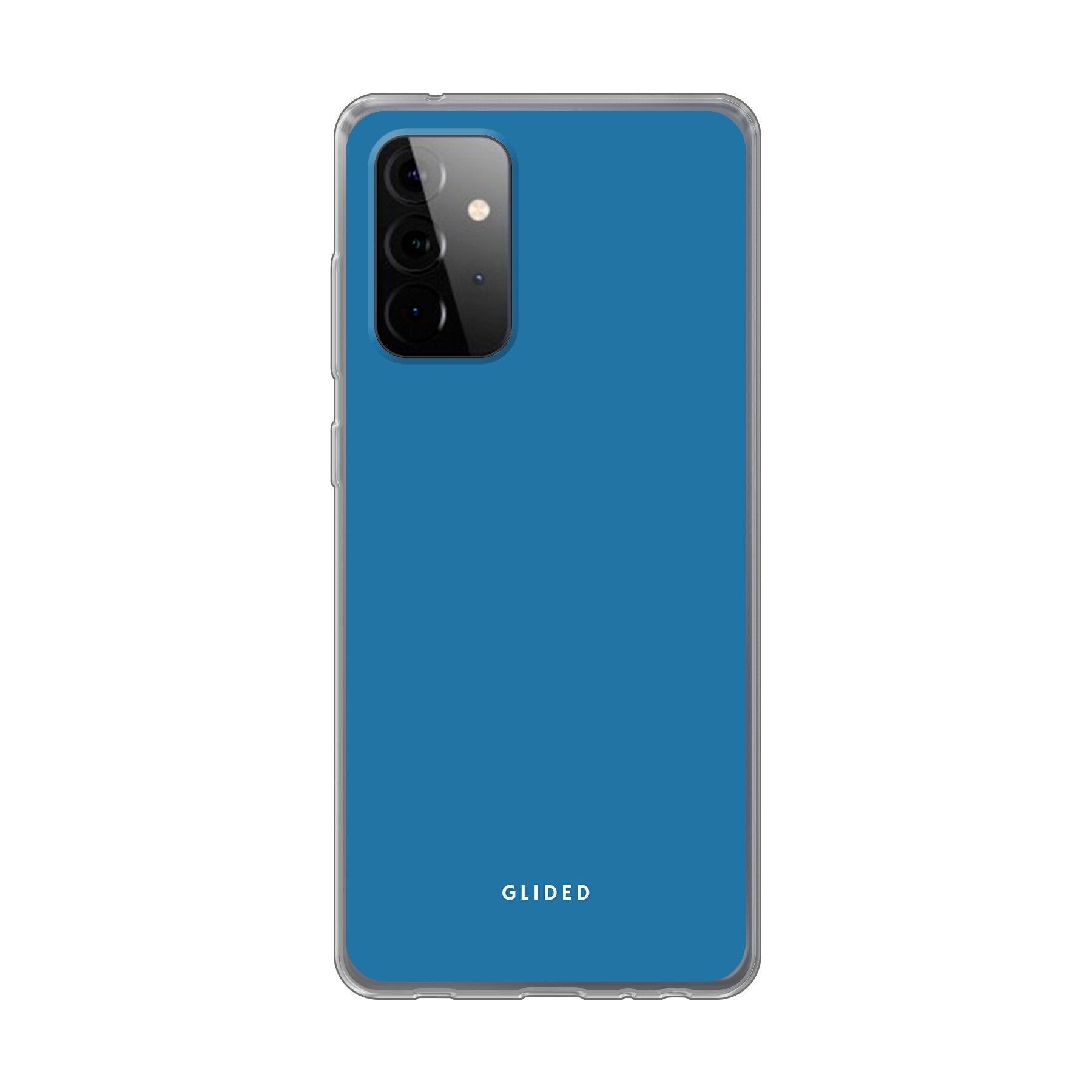 Blue Delight Handyhülle für Samsung Galaxy A72 in bezauberndem Blauton, bietet stilvollen Schutz und elegantes Design.
