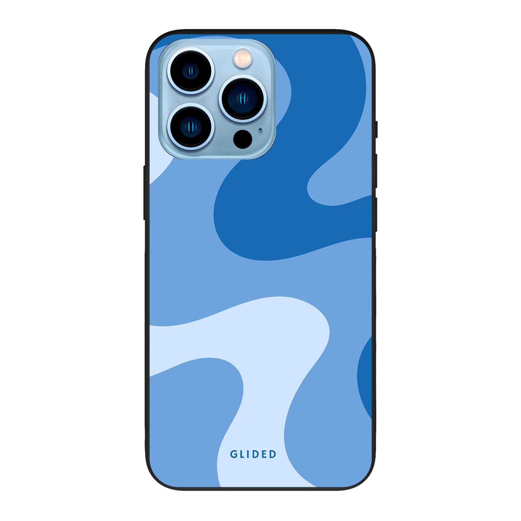 Blue Wave Handyhülle für iPhone 13 Pro Max mit abstraktem Design in Blau, bietet Schutz und Stil.