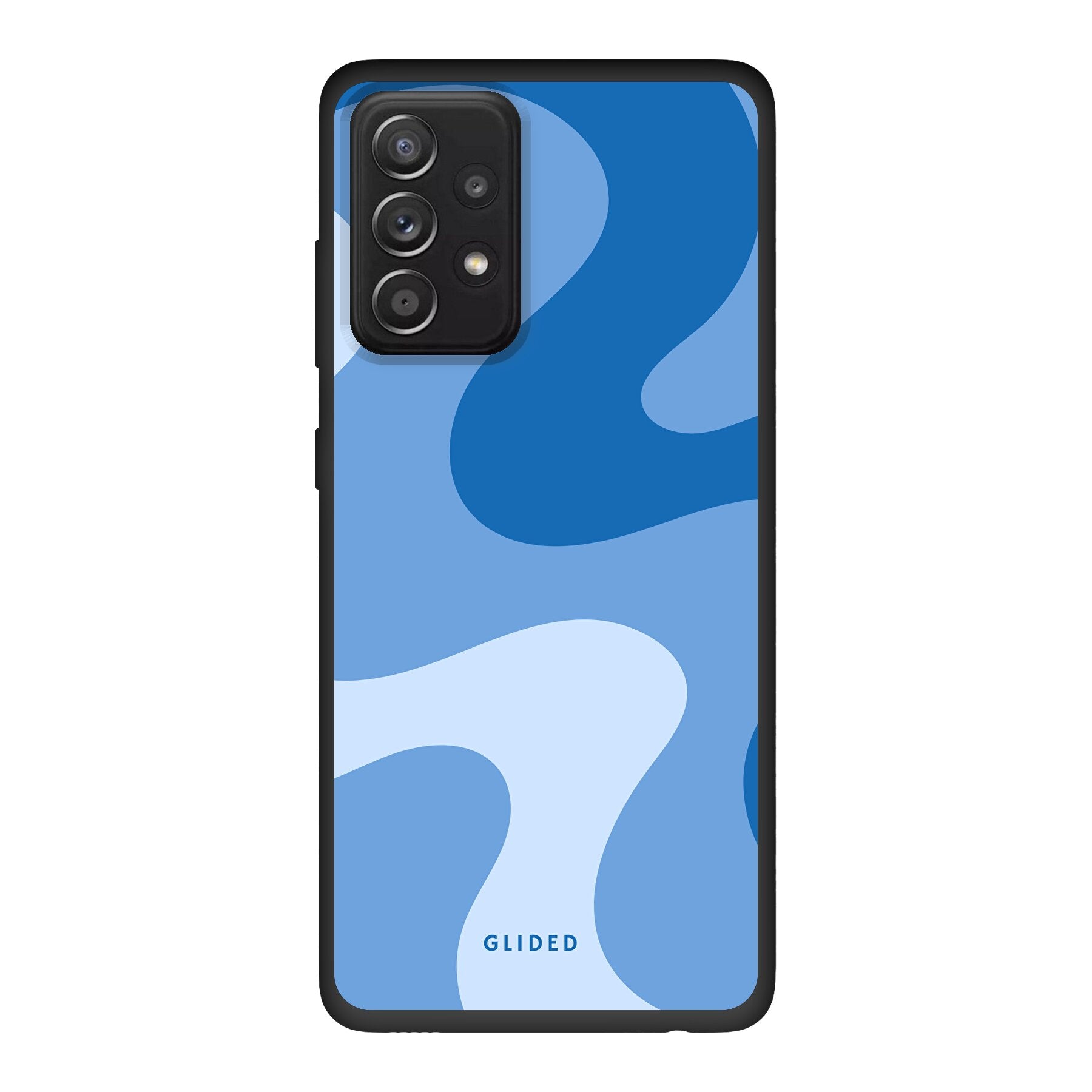 Blue Wave Handyhülle für Samsung Galaxy A52, A52 5G und A52s 5G mit abstraktem Design und stoßfestem Schutz.