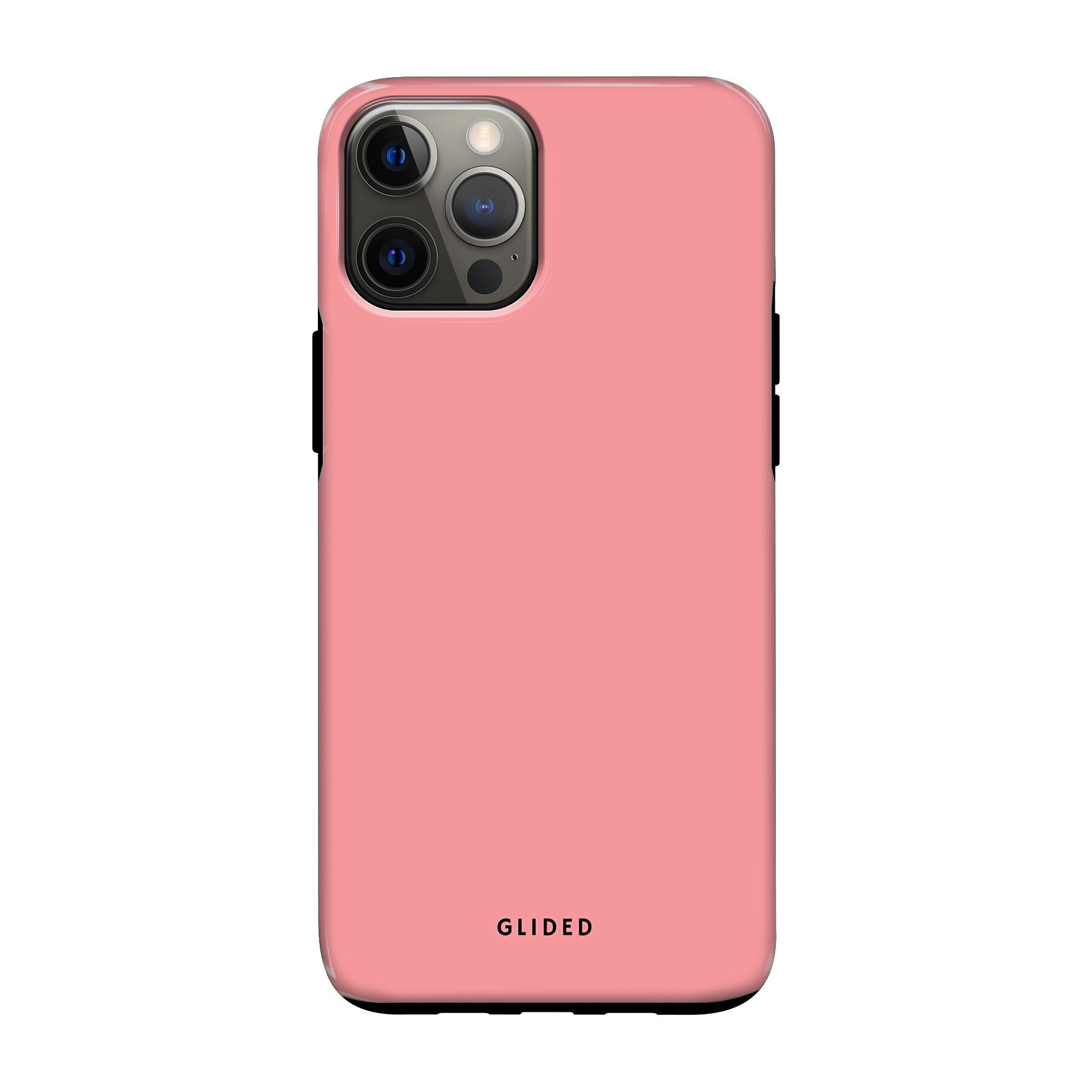 Die 'Blush Bloom' iPhone 12 Handyhülle in sanftem Rosaton, elegant und stilvoll, idealer Schutz für dein Smartphone.